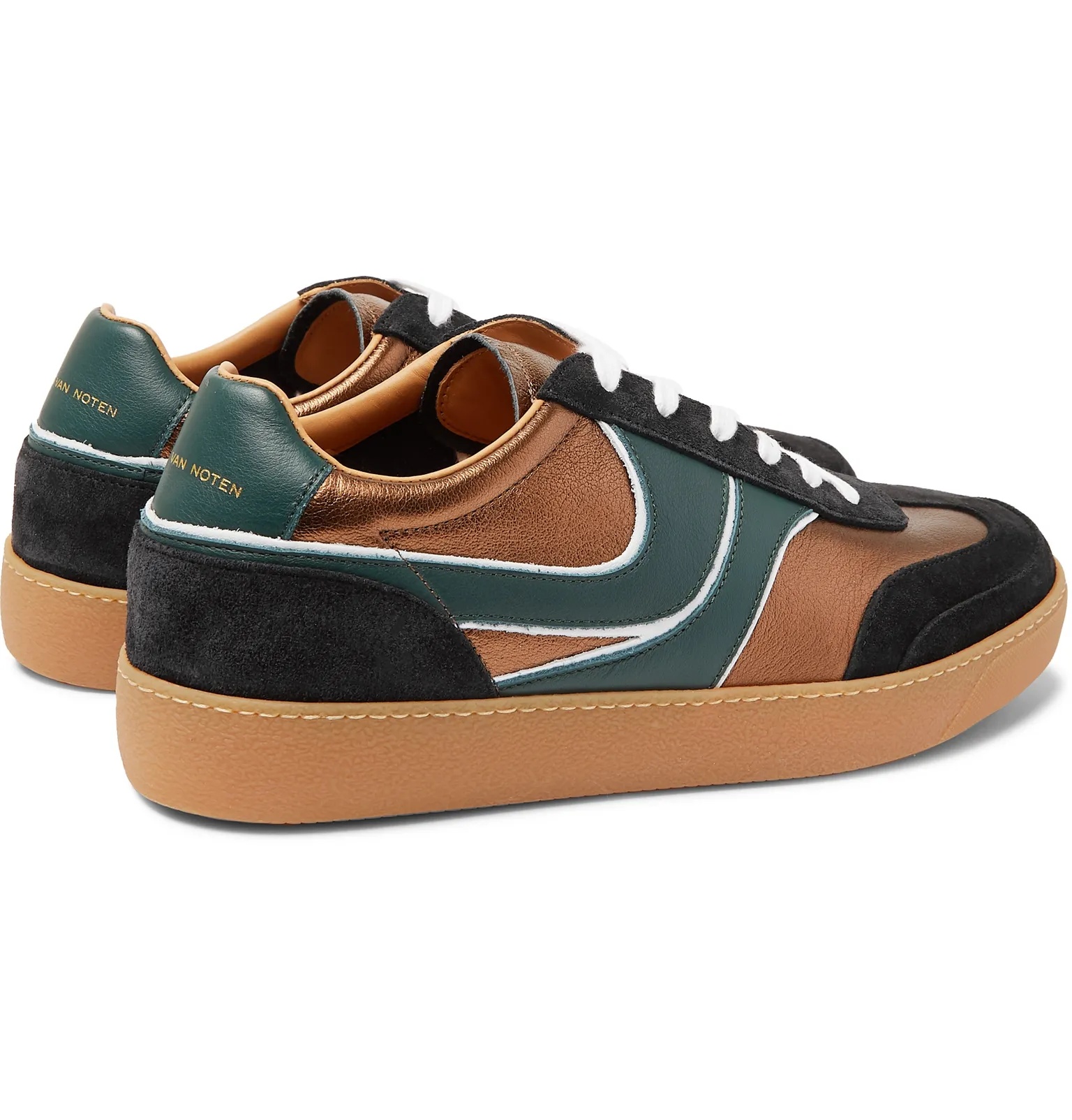 Panelled Suede and Leather Sneakers - 5