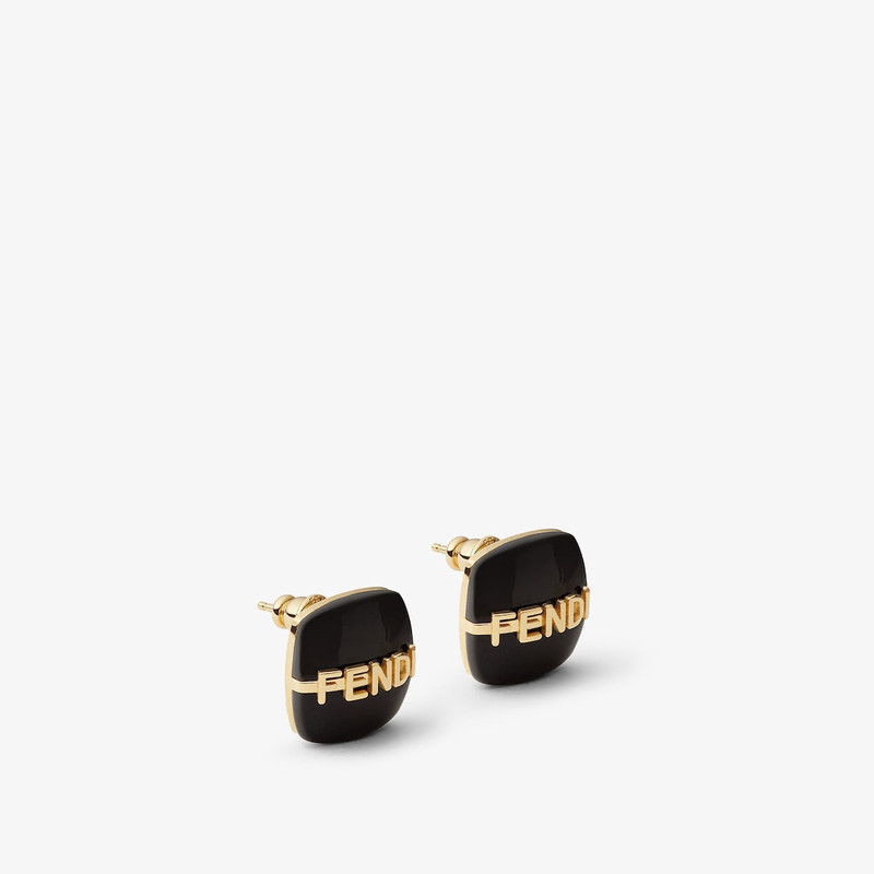 Fendigraphy Earrings Gold-colored and black metal earrings 1