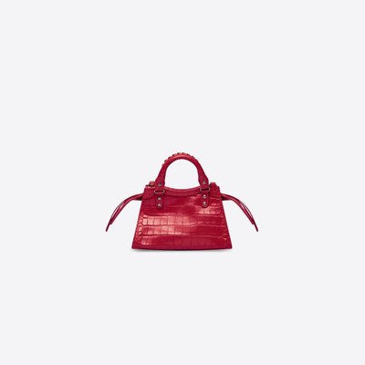 BALENCIAGA Women's Neo Classic Mini Handbag Crocodile Embossed in Dark Red outlook