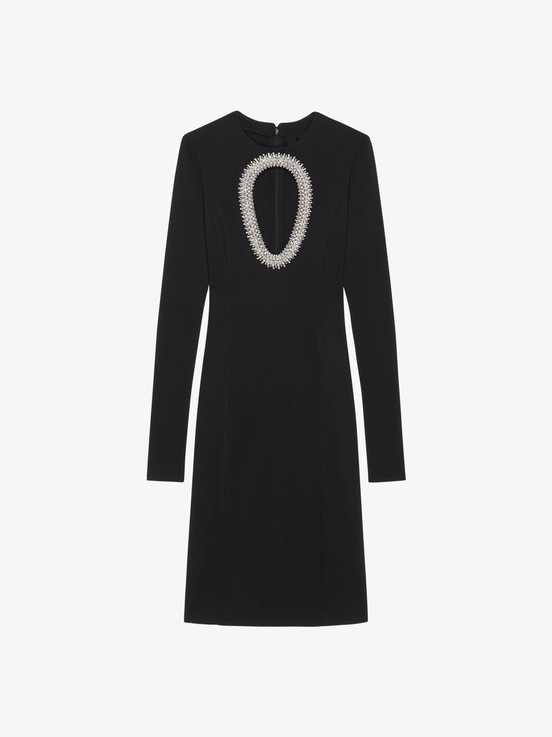 EVENING DRESS IN KNIT WITH PEARLS AND CRYSTALS - 1