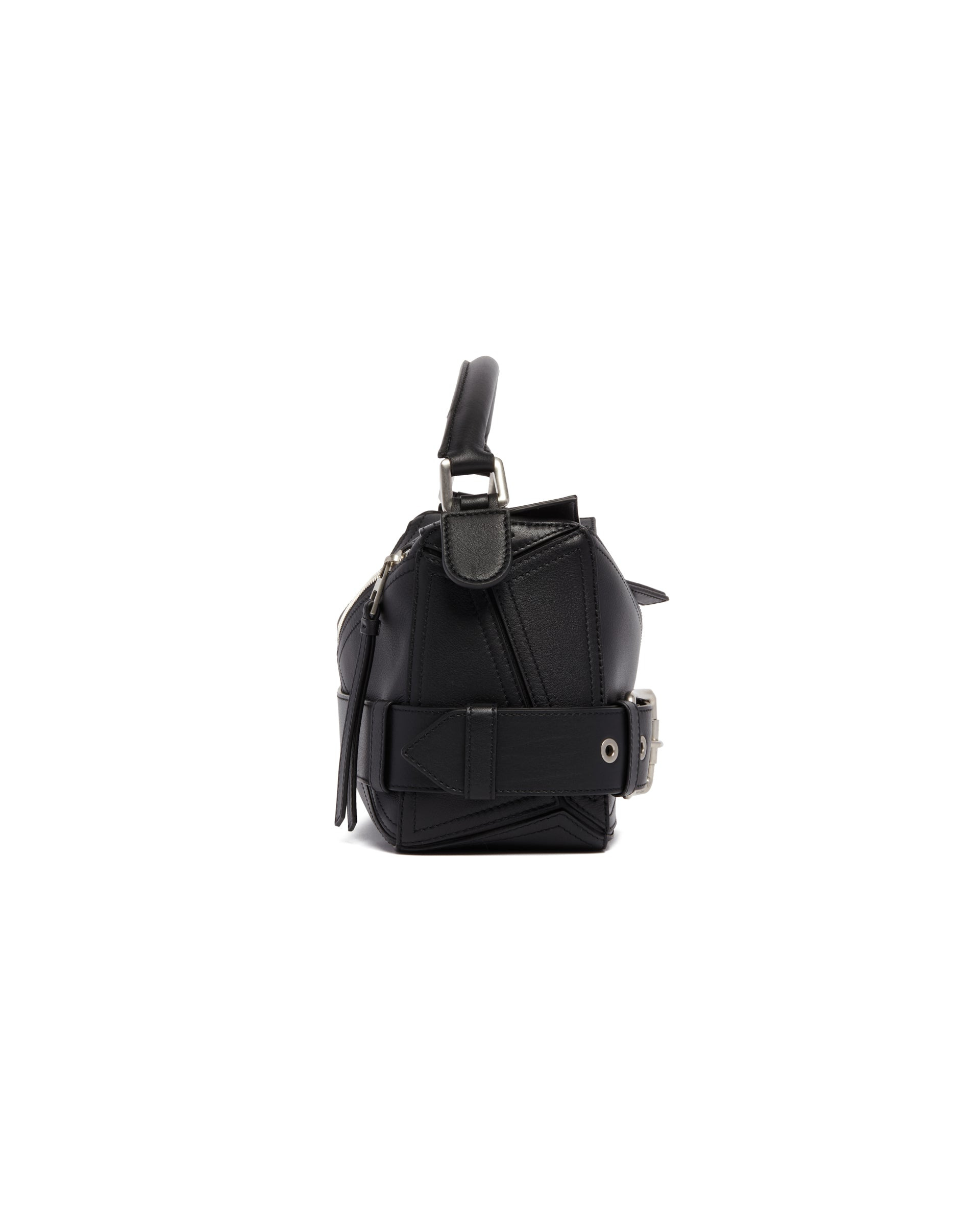 Black Small Puzzle Biker Bag - 2