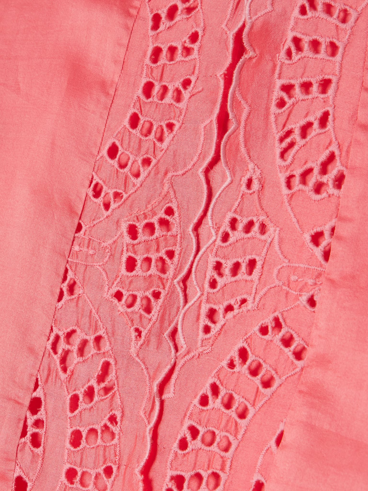 Rachel broderie anglaise cotton and silk-blend kaftan Pink - 4