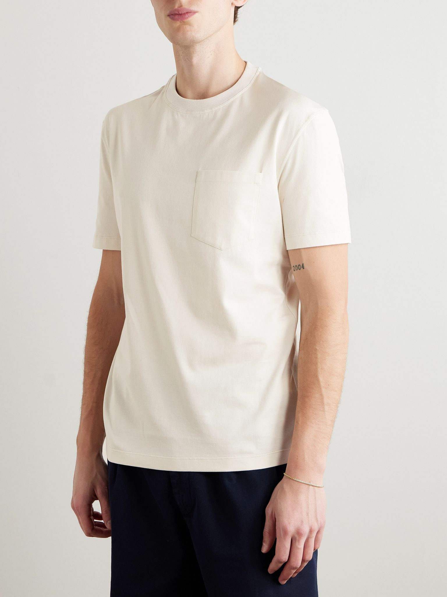 Slim-Fit Cotton-Jersey T-Shirt White - 3