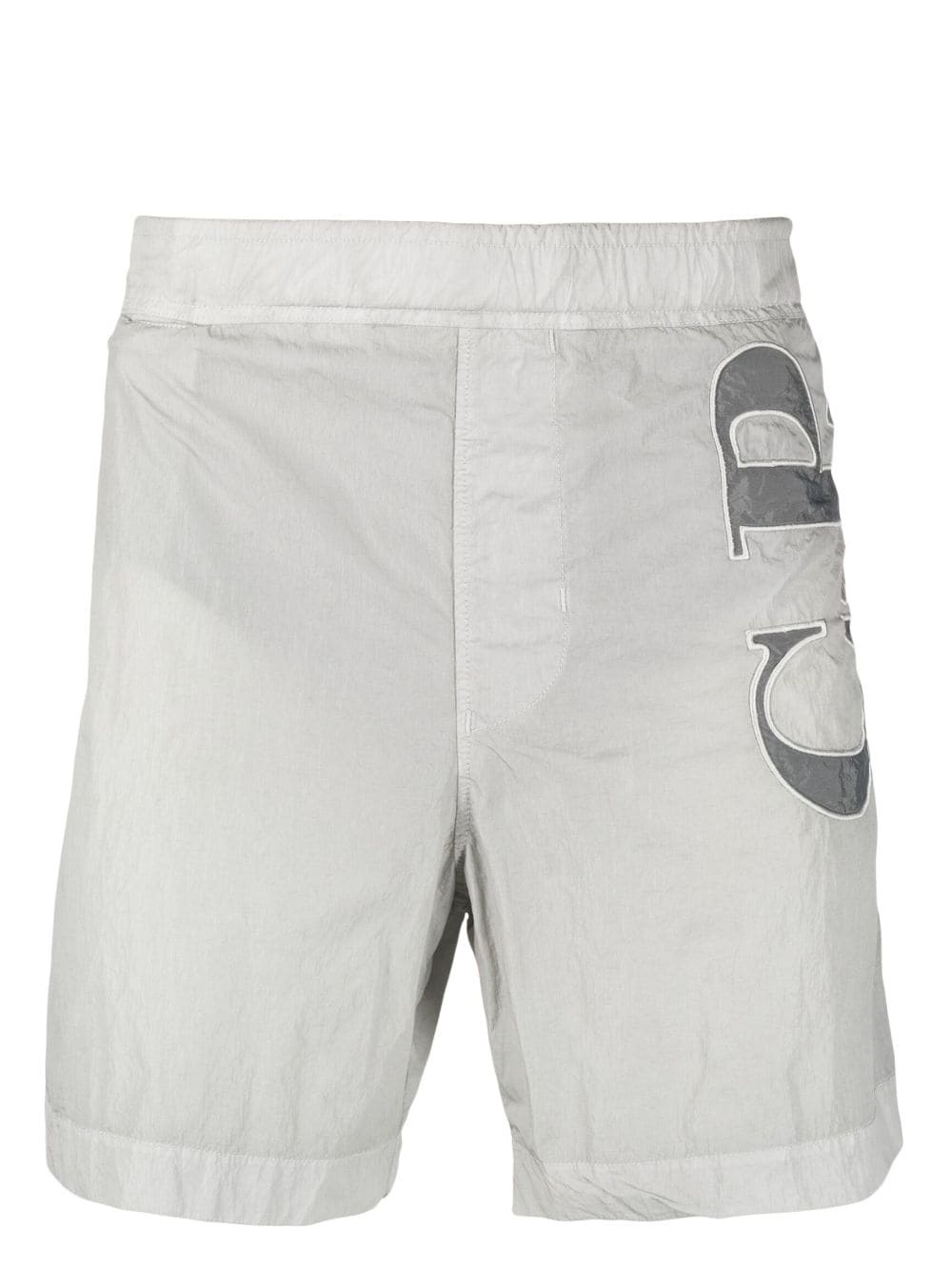 C.P. Company logo-embroidered cotton bermuda shorts - White
