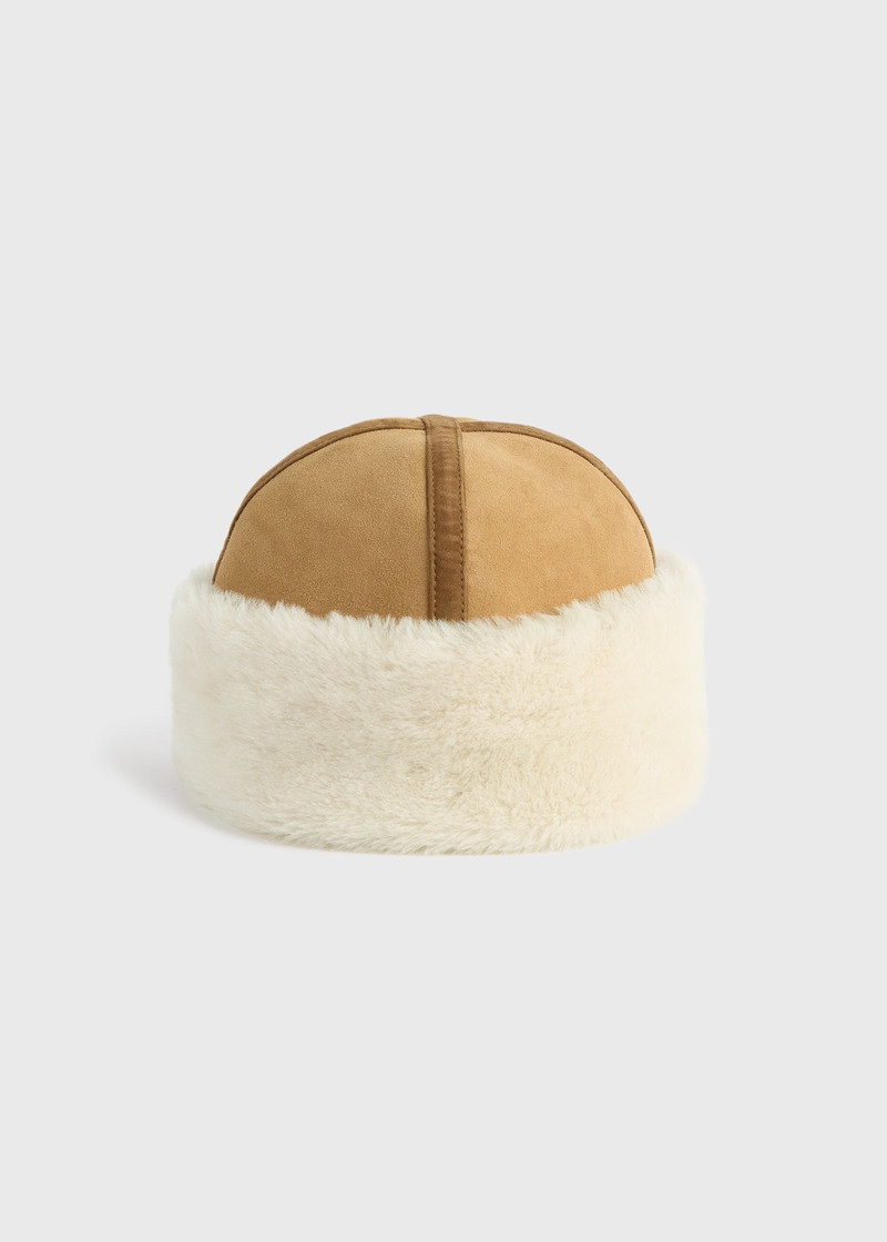 Shearling winter hat tan 1