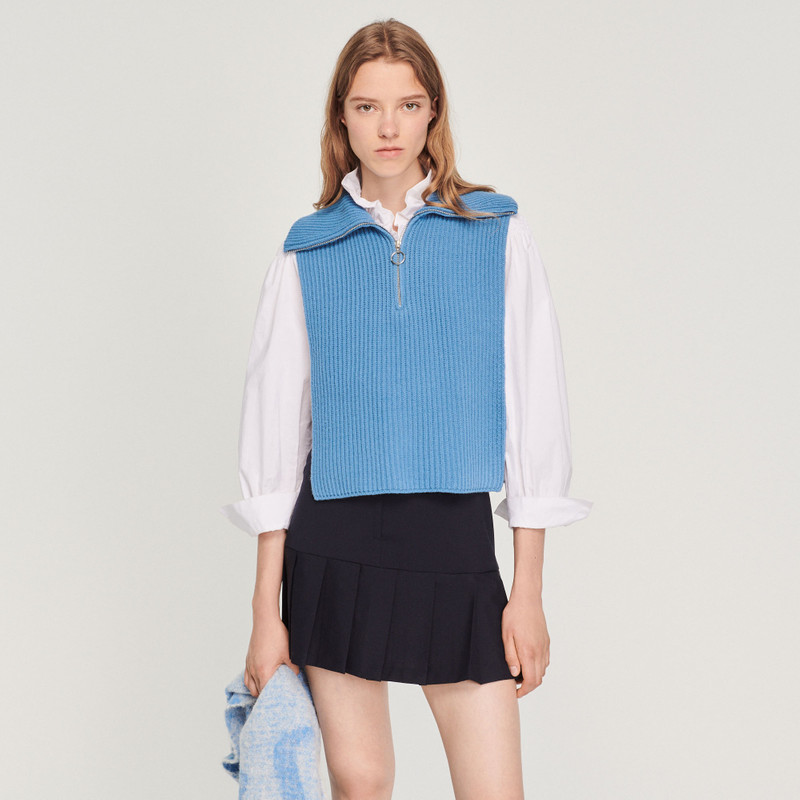 Knitted neck warmer with trucker collar 5