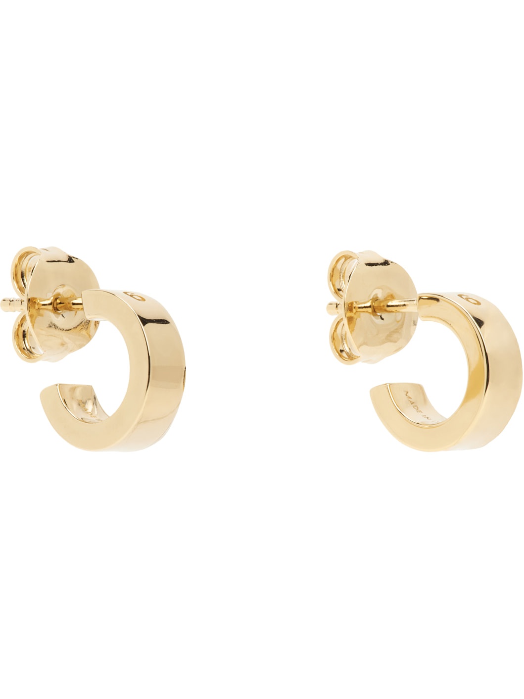 Gold Numeric Minimal Signature Hoop Earrings - 2