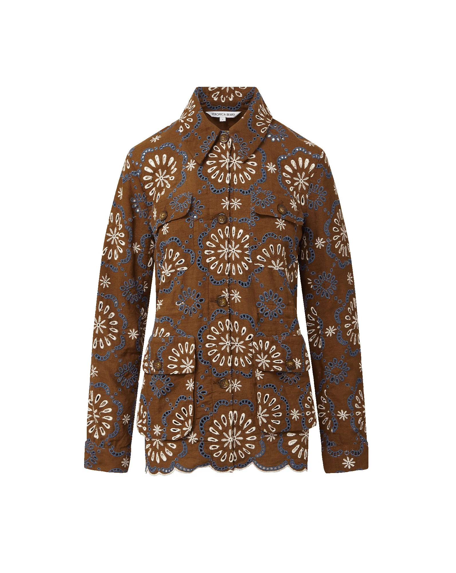 KIKI LINEN EYELET JACKET - 1