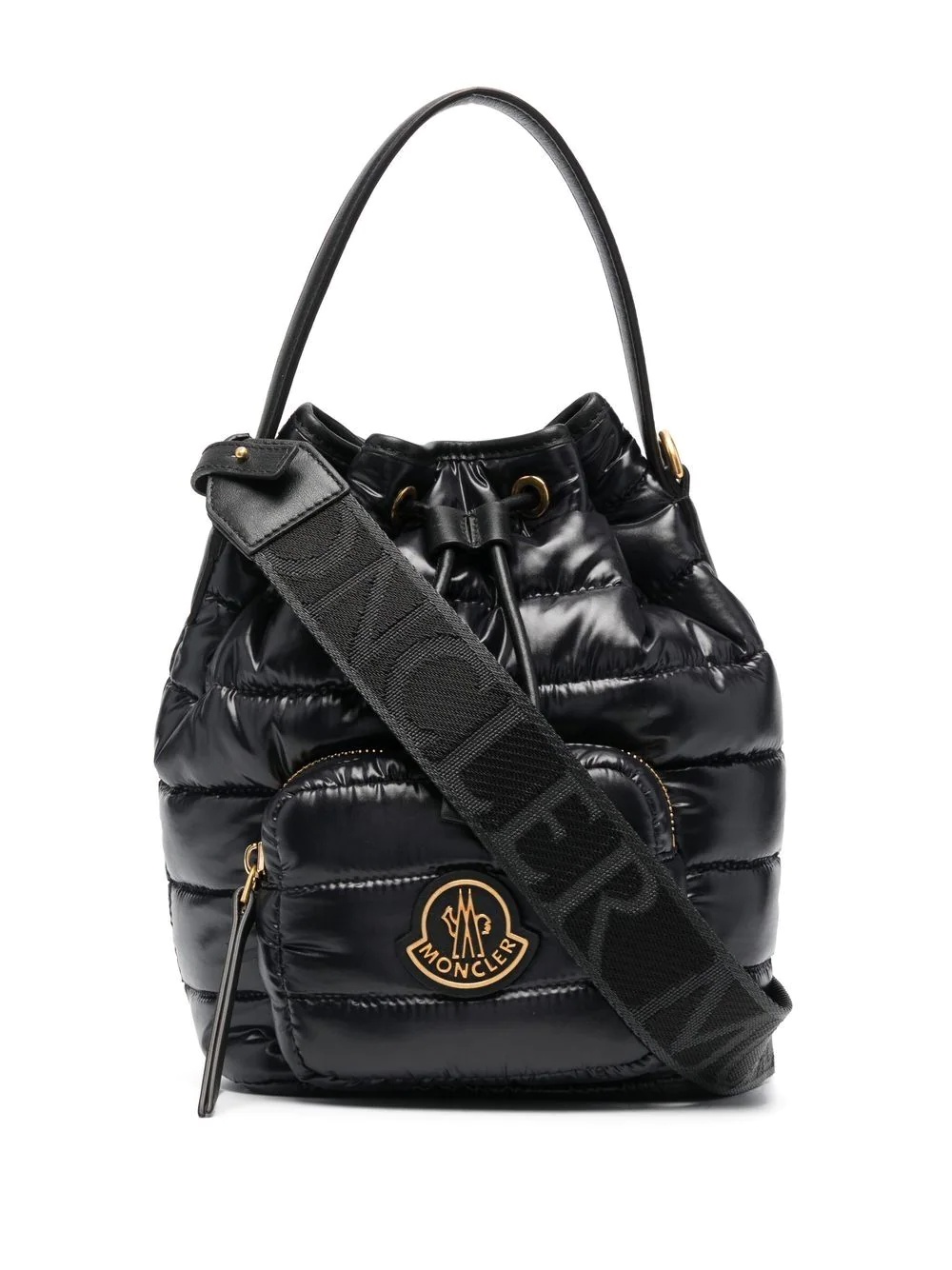 logo-patch padded bucket bag - 1