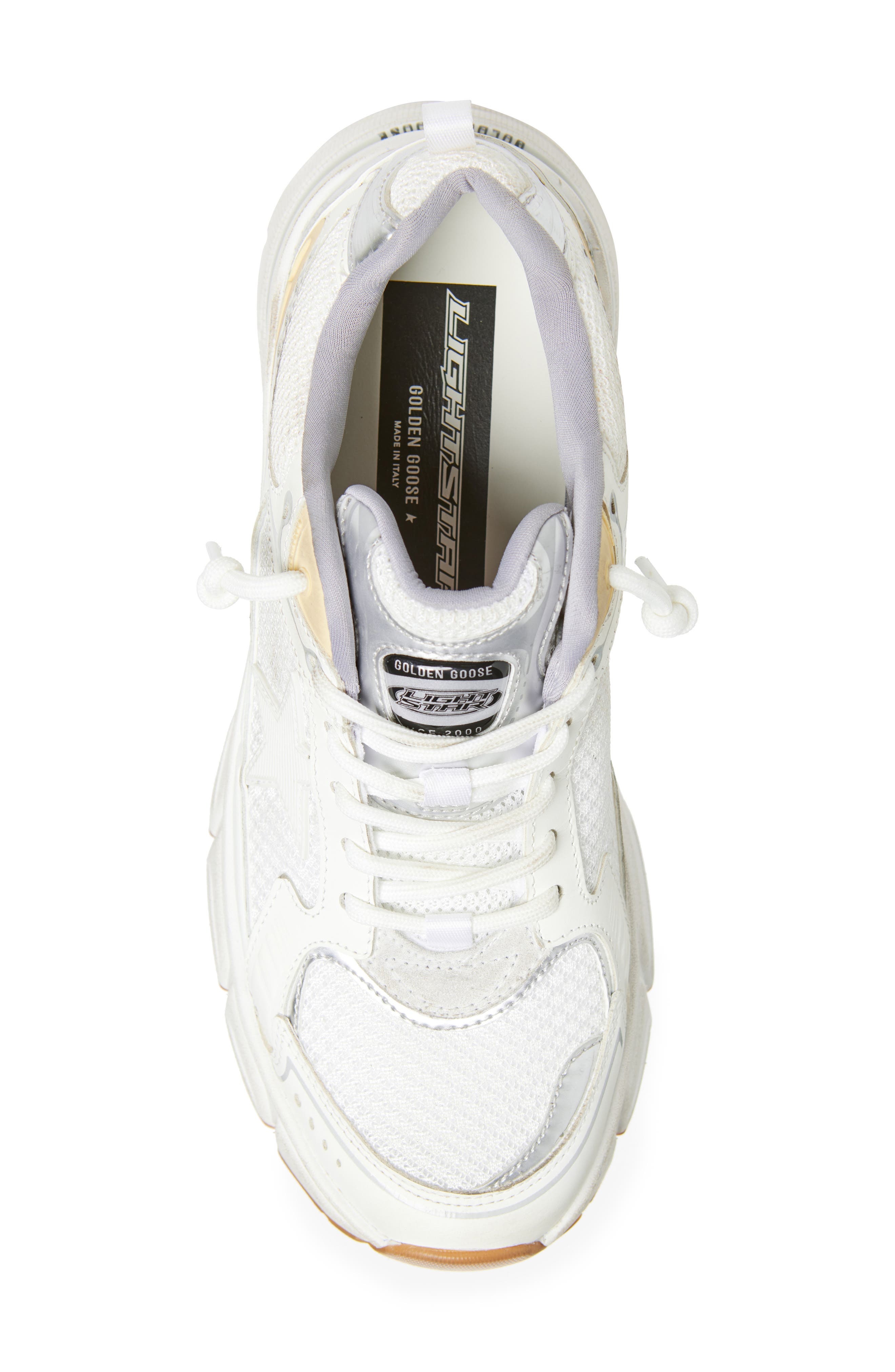 Golden Goose Lightstar Sneaker in White/Gold at Nordstrom - 5