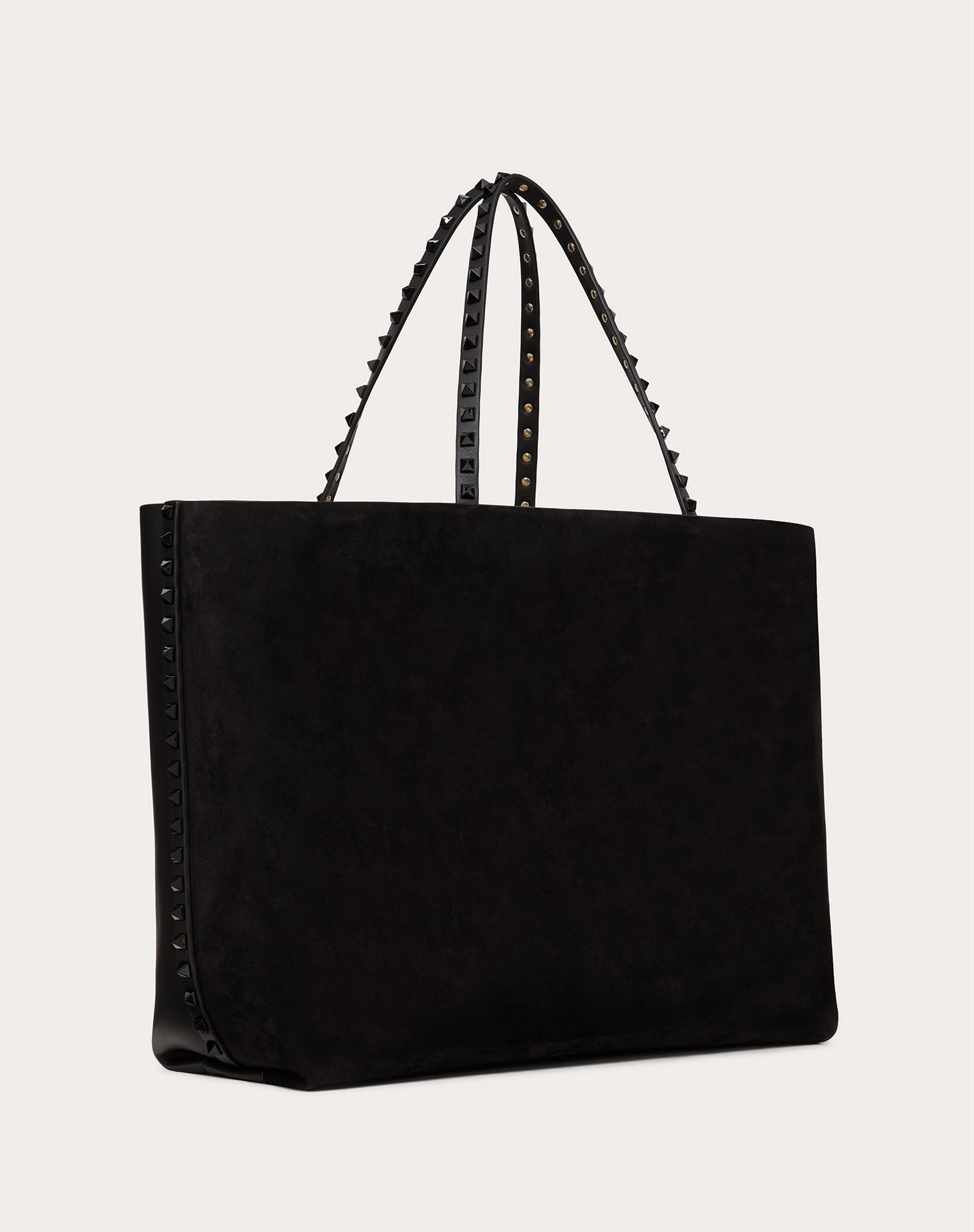 Rockstud Suede Calfskin and Full-Grain Calfskin Tote Bag - 2