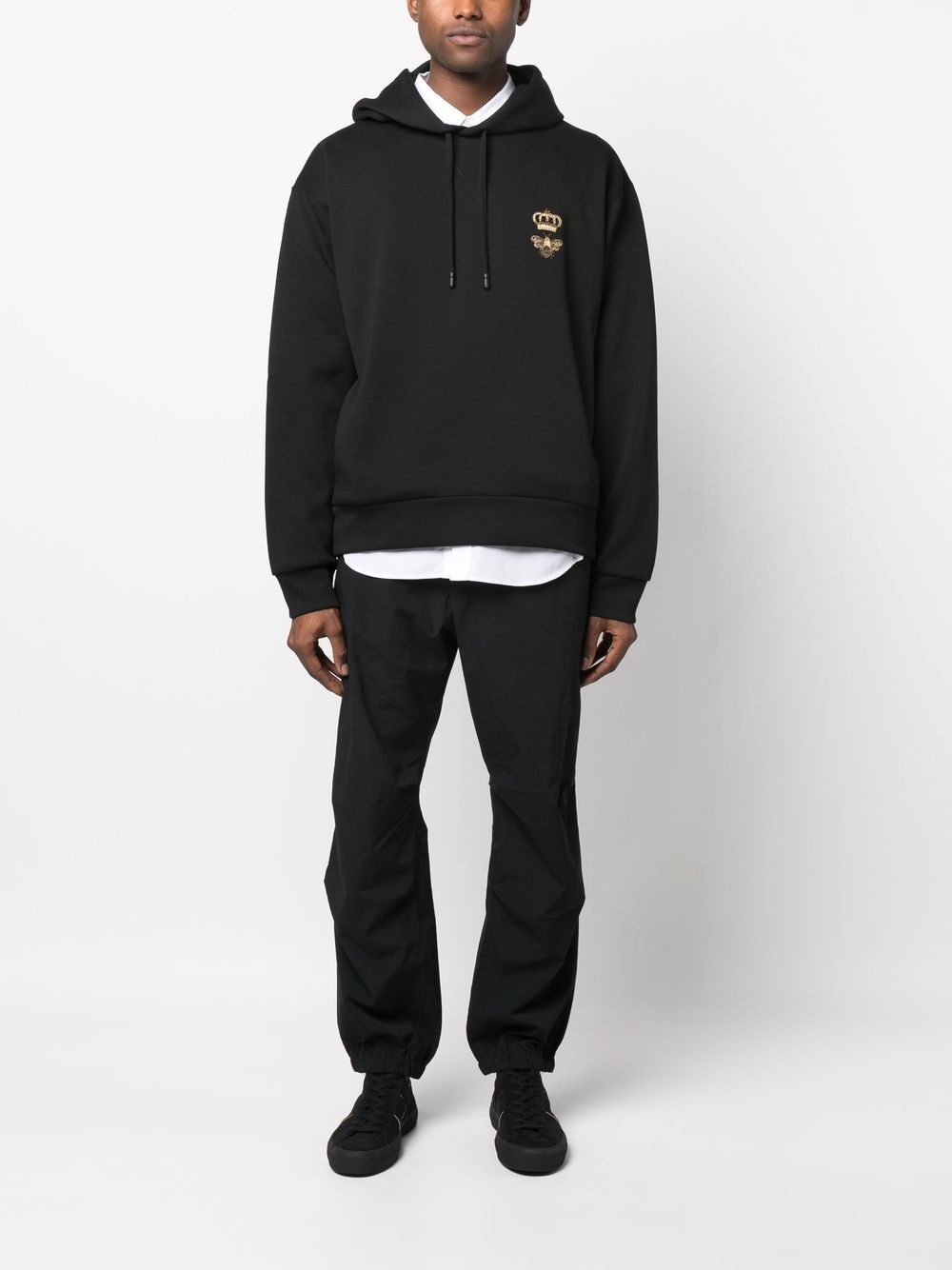 embroidered-logo pullover hoodie - 2