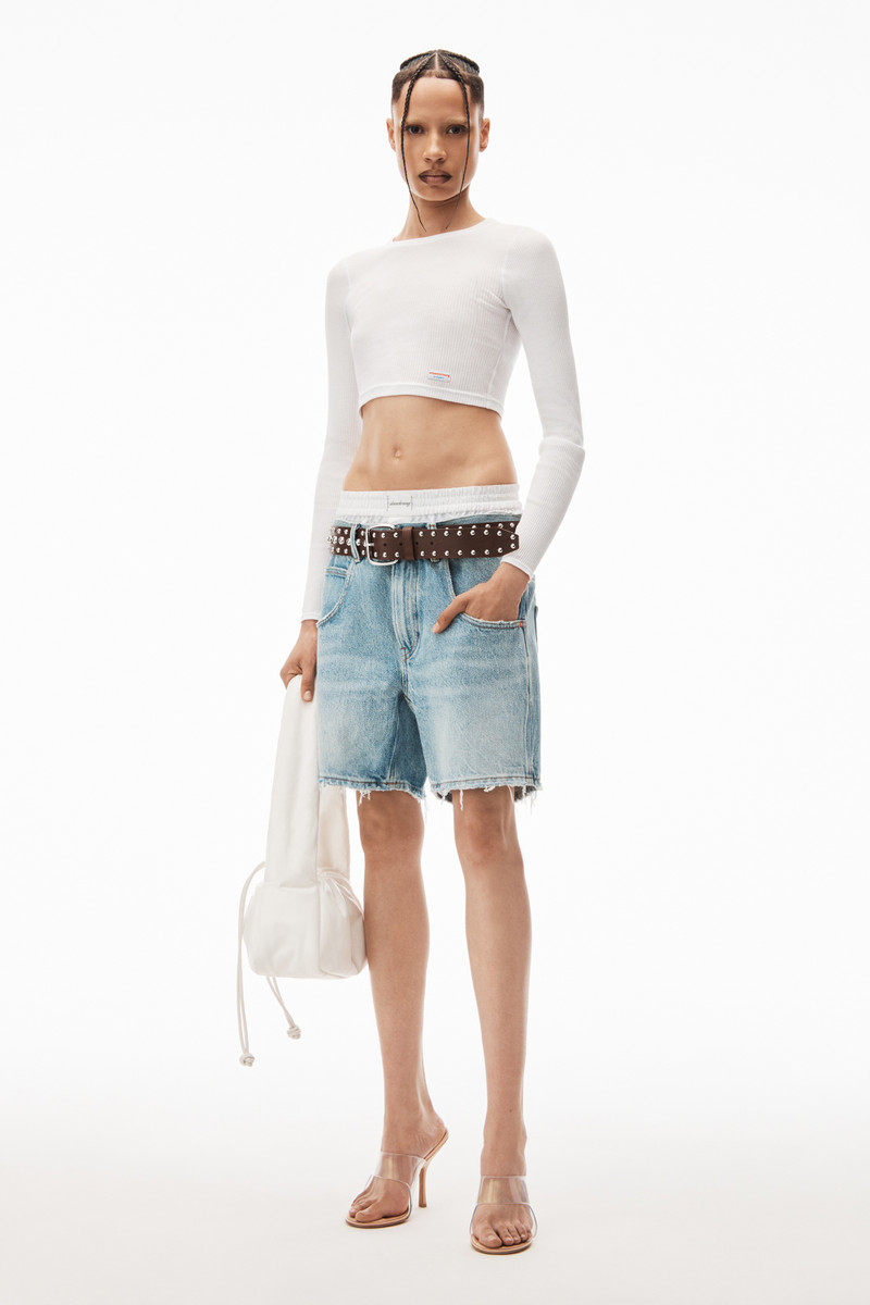Alexander Wang mid-rise loose short in denim outlook
