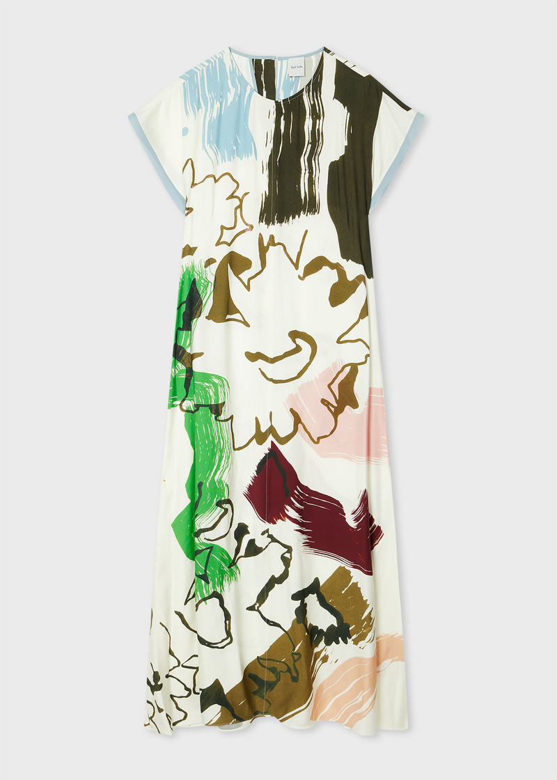 Women's 'Painters' Smock Fluted Sleeve Dress 1