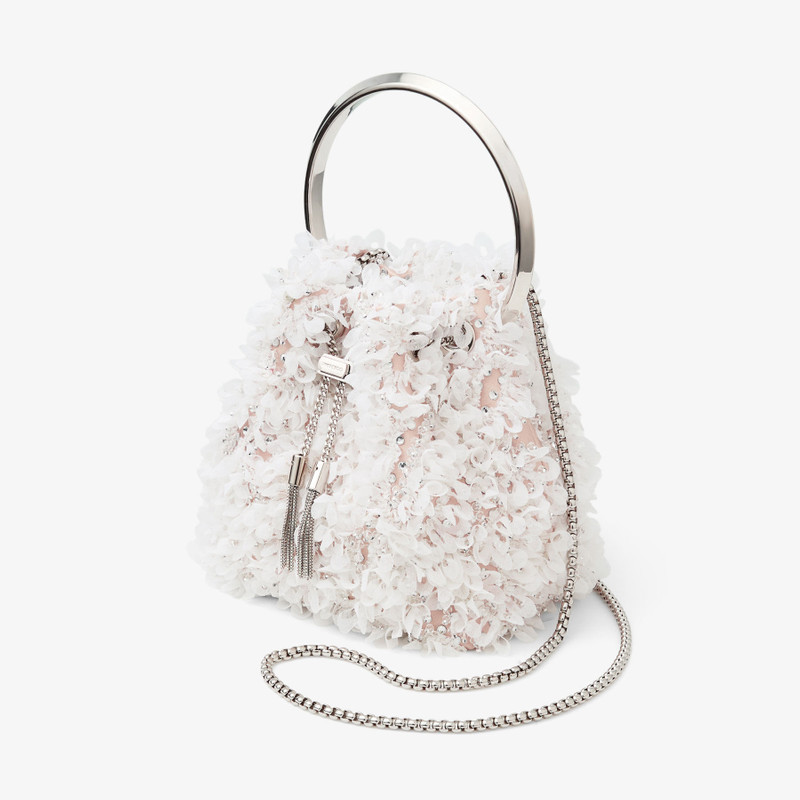 Bon Bon Ivory Satin Bucket Bag with Petal Embroidery 3