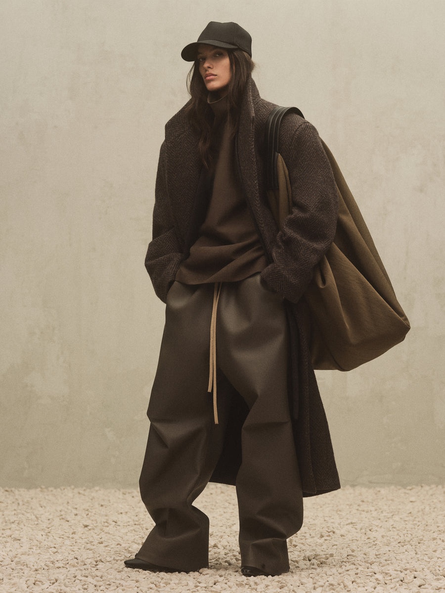 Rubber Knee Pleat Wide Leg Pant - 4