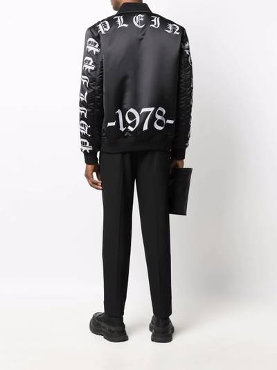 PHILIPP PLEIN logo-print bomber jacket outlook