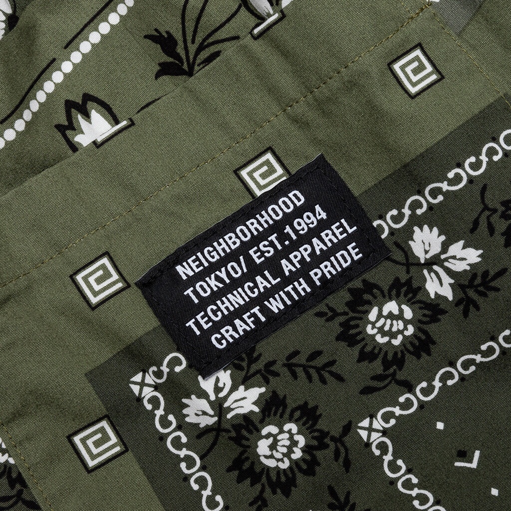 NEIGHBORHOOD BANDANA CHOPPED SHORT - OLIVE DRAB - 4