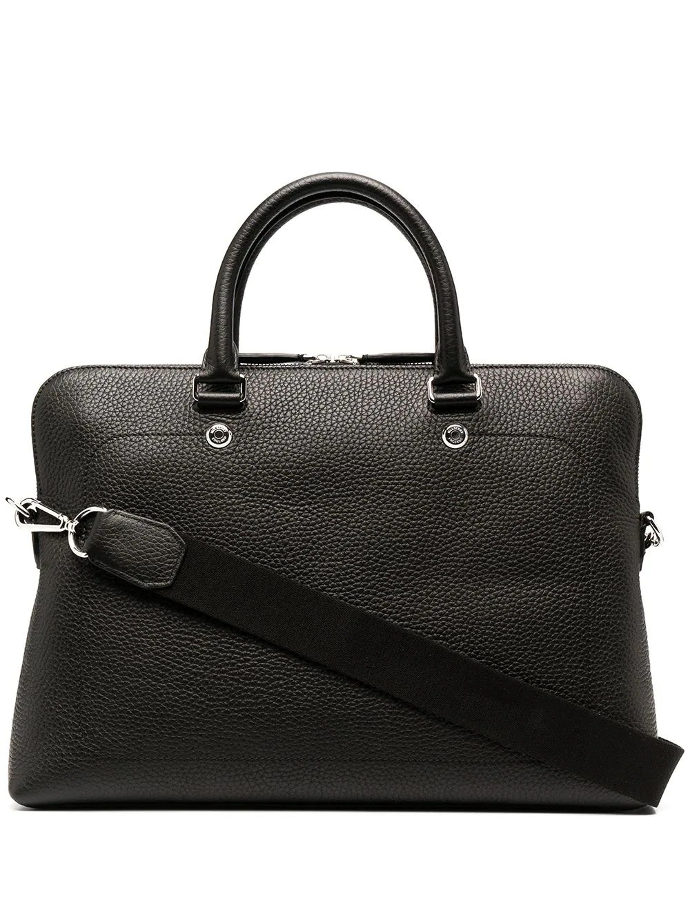 slim City grained leather briefcase - 1