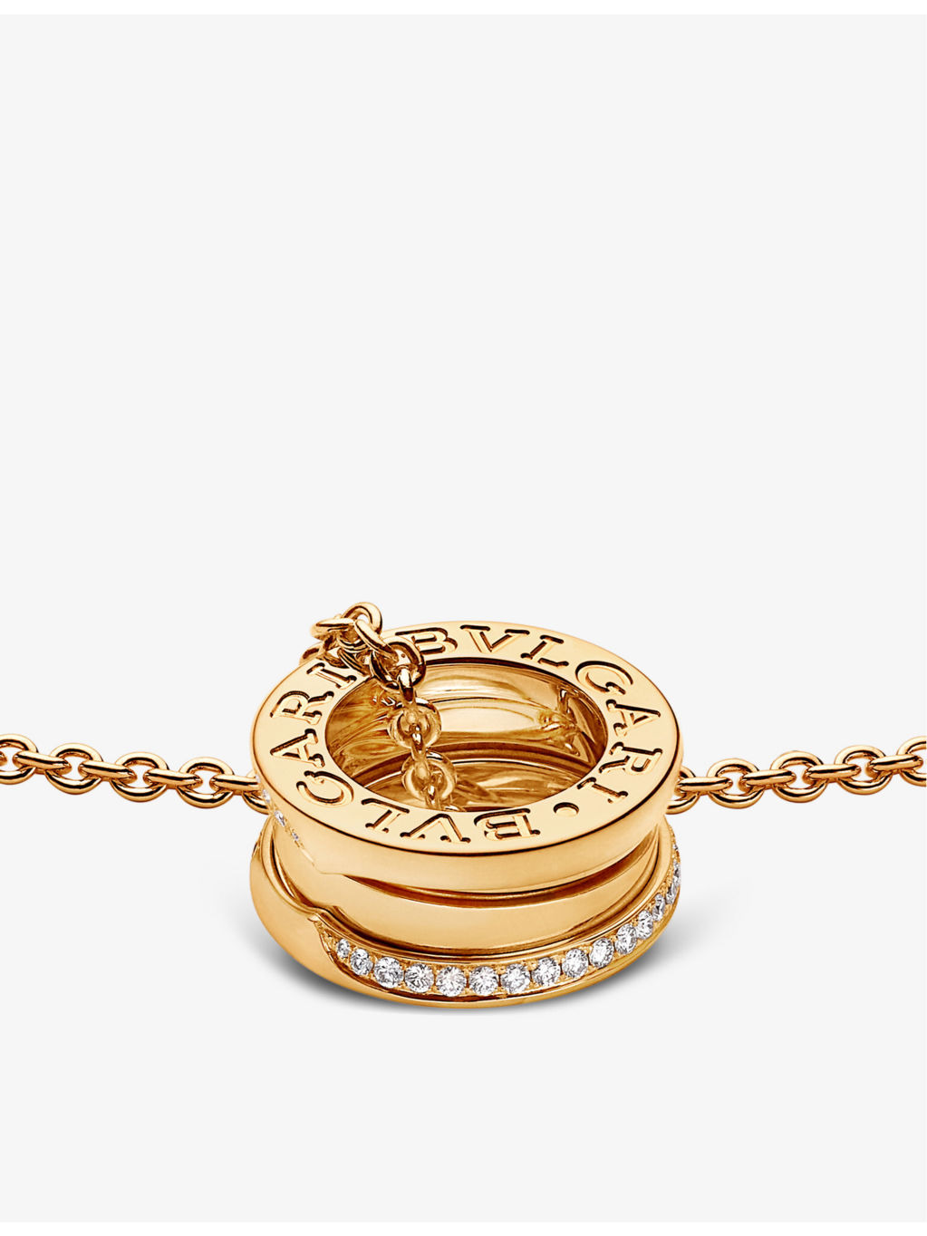 B.zero1 18ct yellow-gold and 0.14ct brilliant-cut diamond pendant necklace - 3