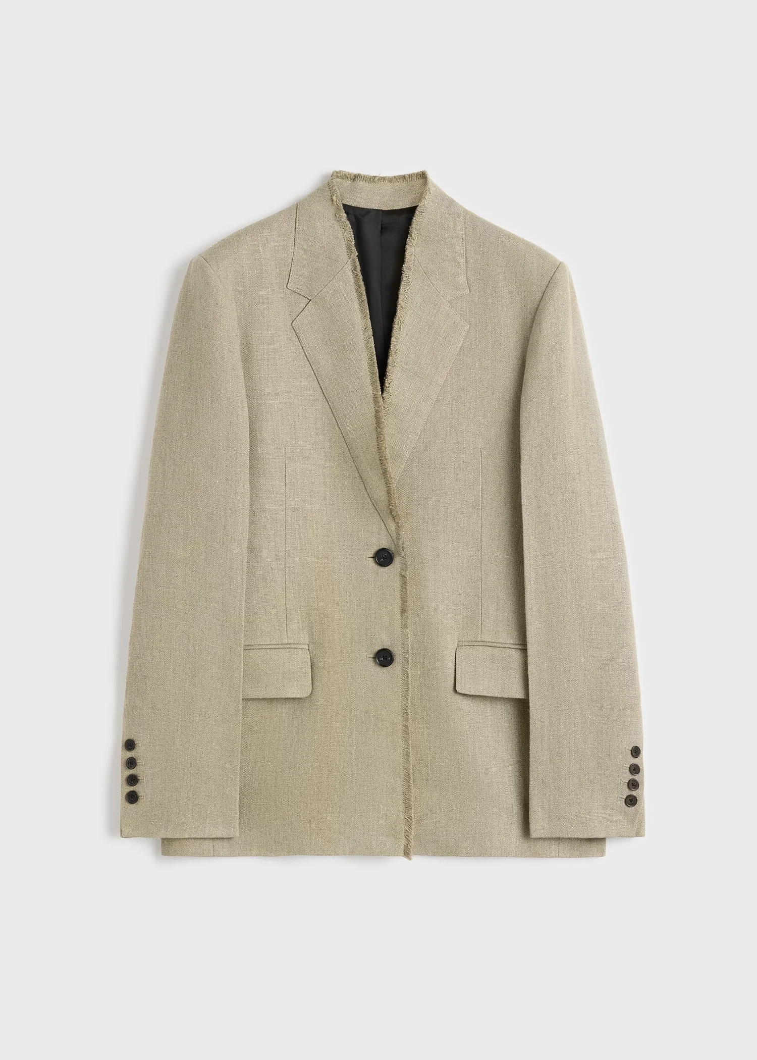 Raw lapel jacket beige - 1