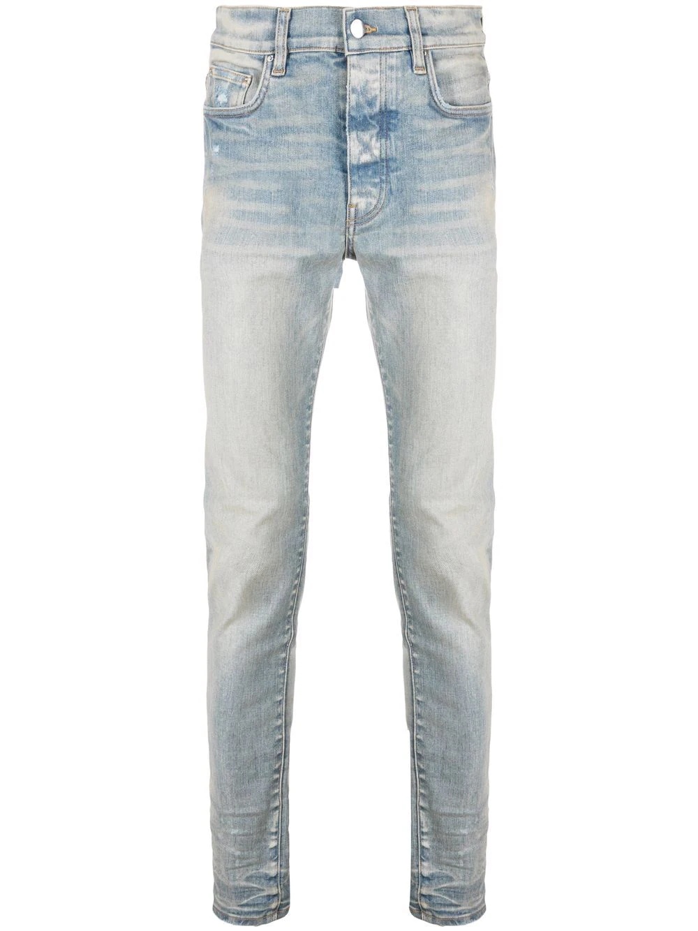 logo-patch stonewashed skinny jeans - 1