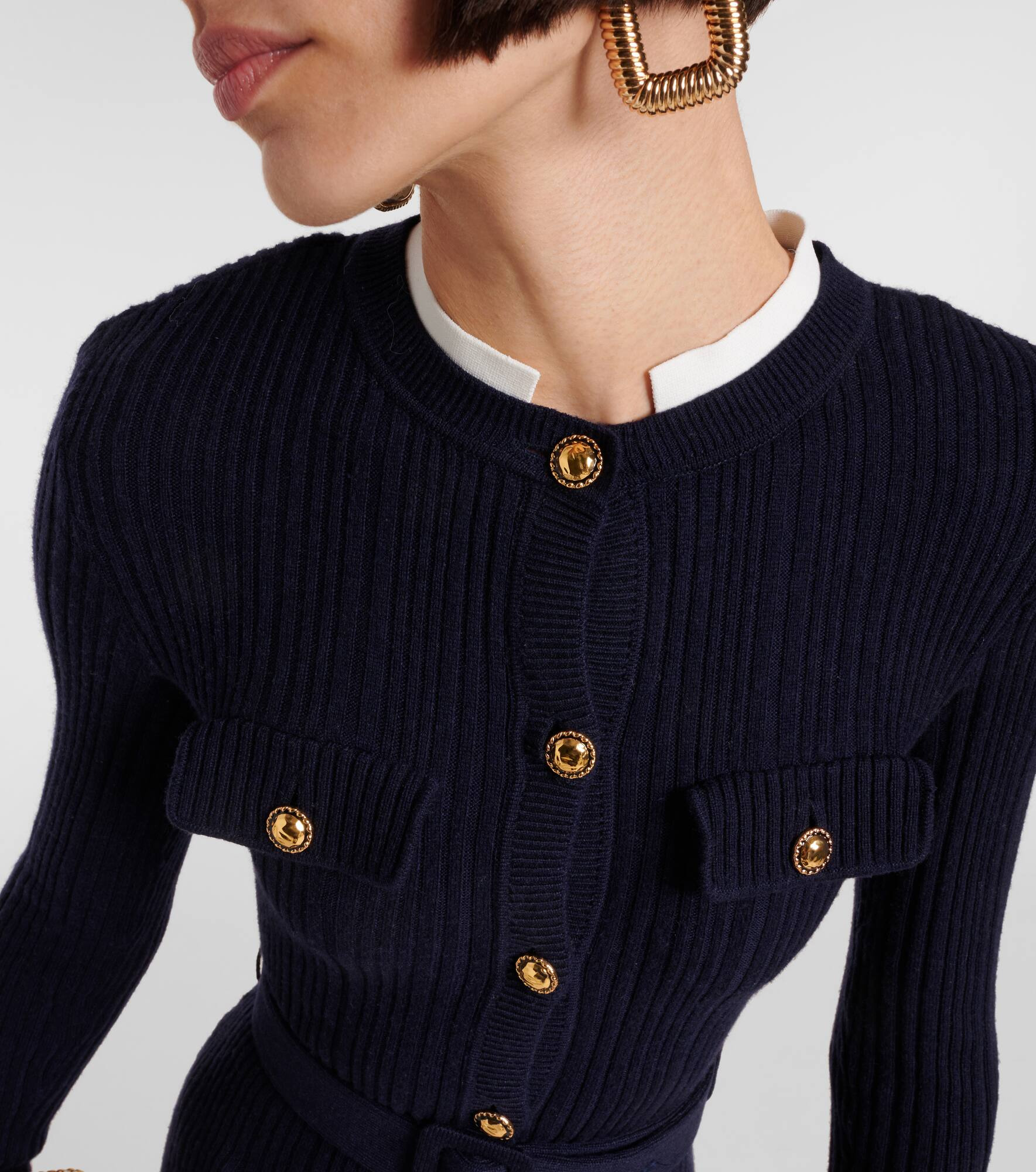 Ribbed-knit midi dress - 4