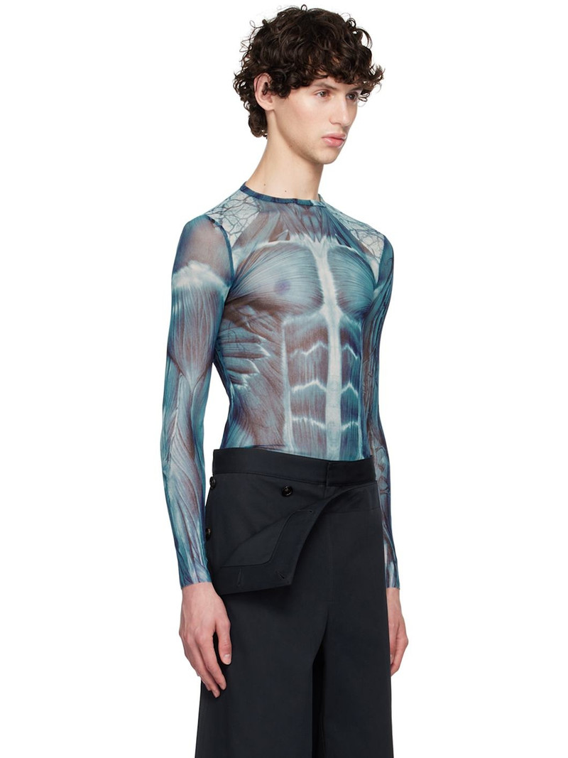 Blue 'The Écorché' Long Sleeve T-Shirt 2