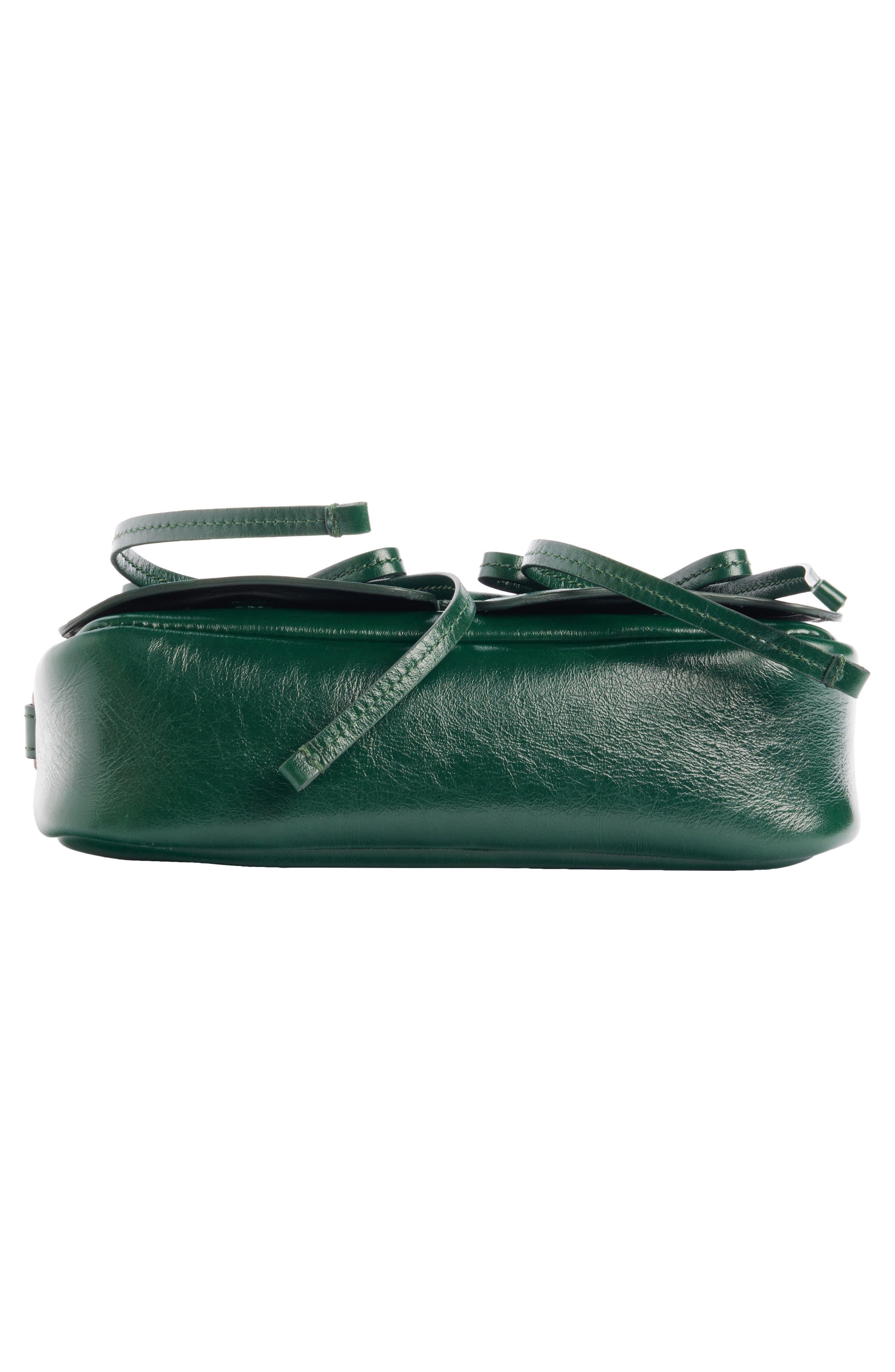 Acne Studios Micro Multipocket Crinkled Leather Handbag in Dark Green at Nordstrom - 5