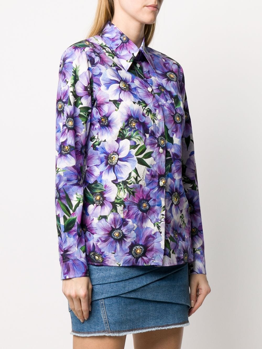 floral print cotton shirt - 3