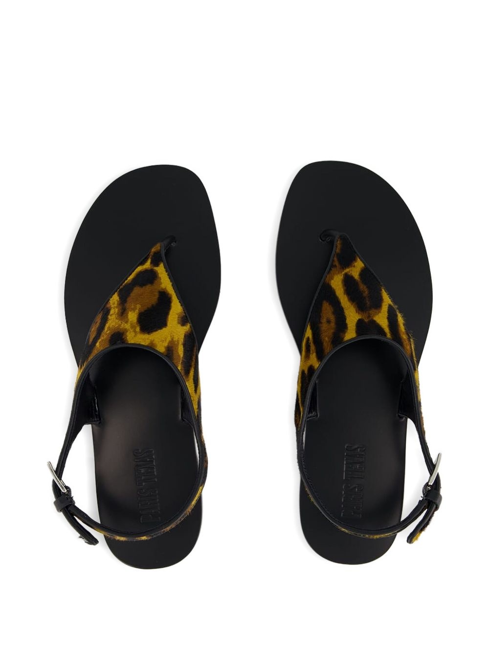 leopard-print flat sandals - 5