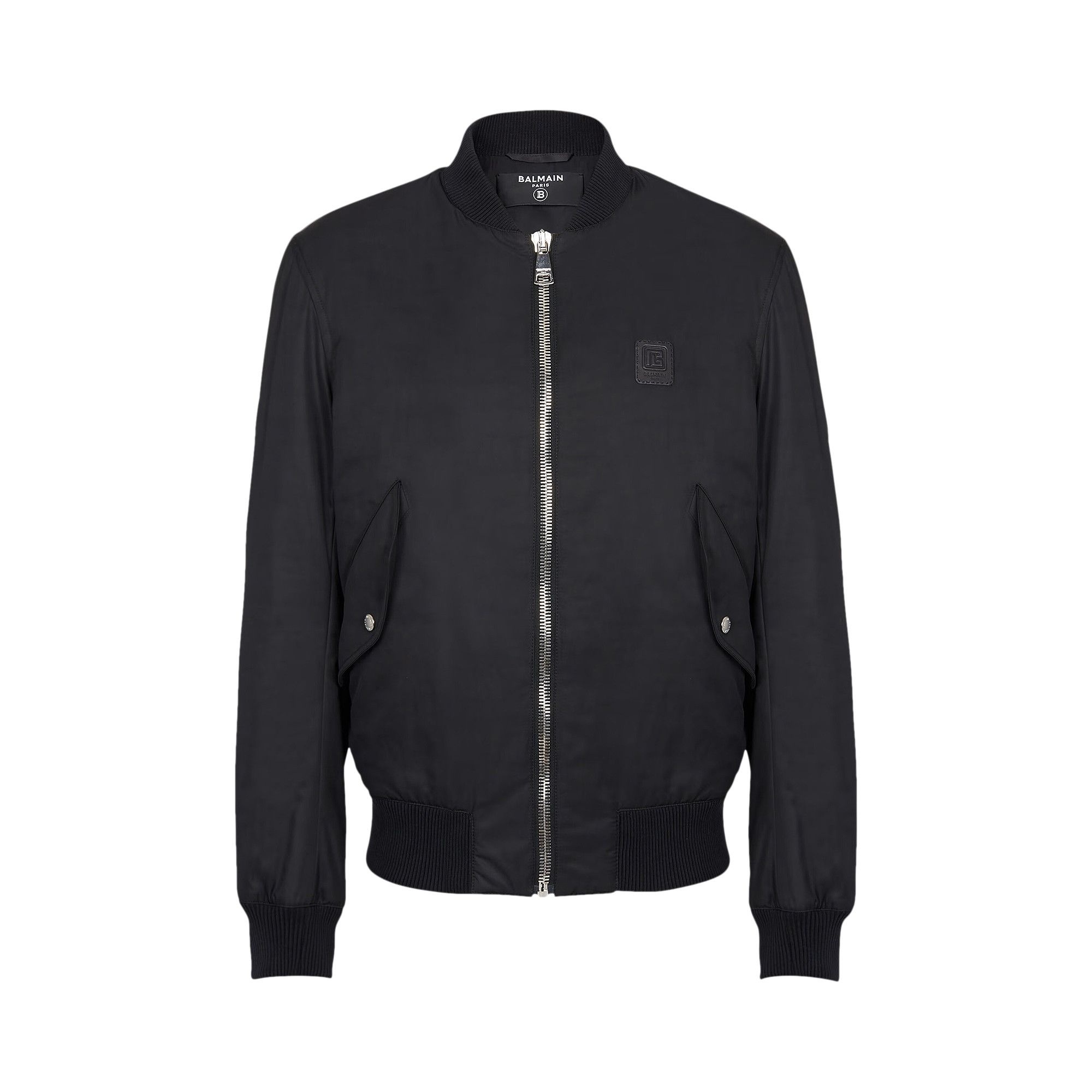 Balmain Nylon Zipped Bomber Jacket 'Blue' - 1