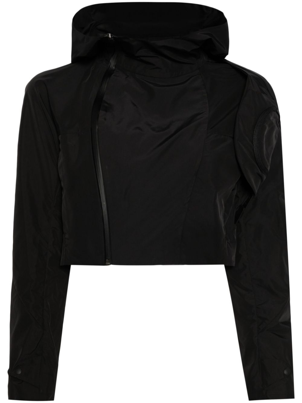 hooded cropped shell jacket - 1