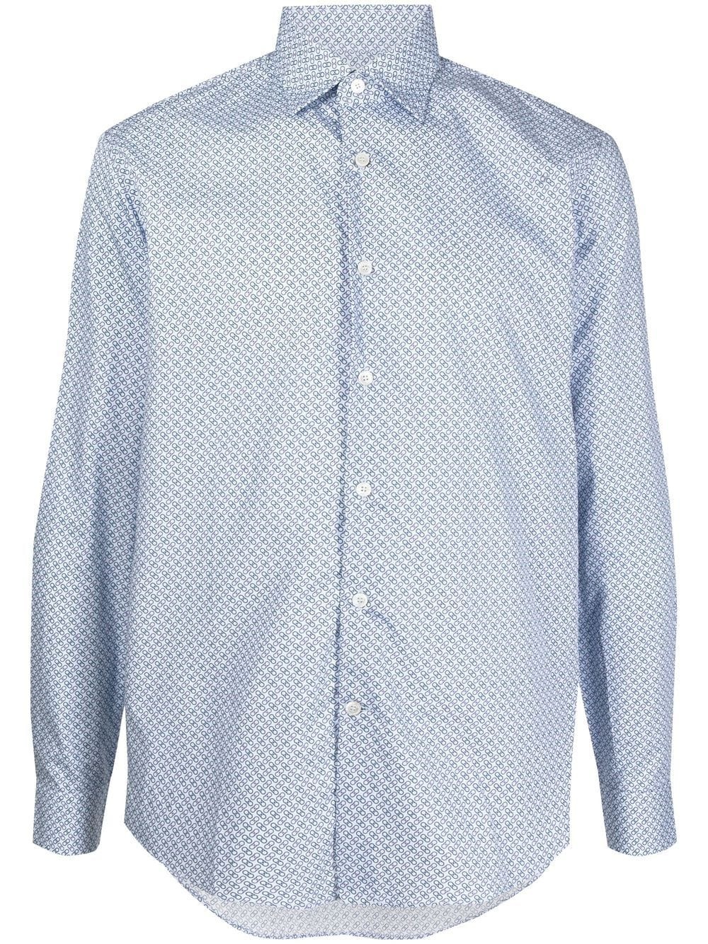 patterned button-up shirt - 1