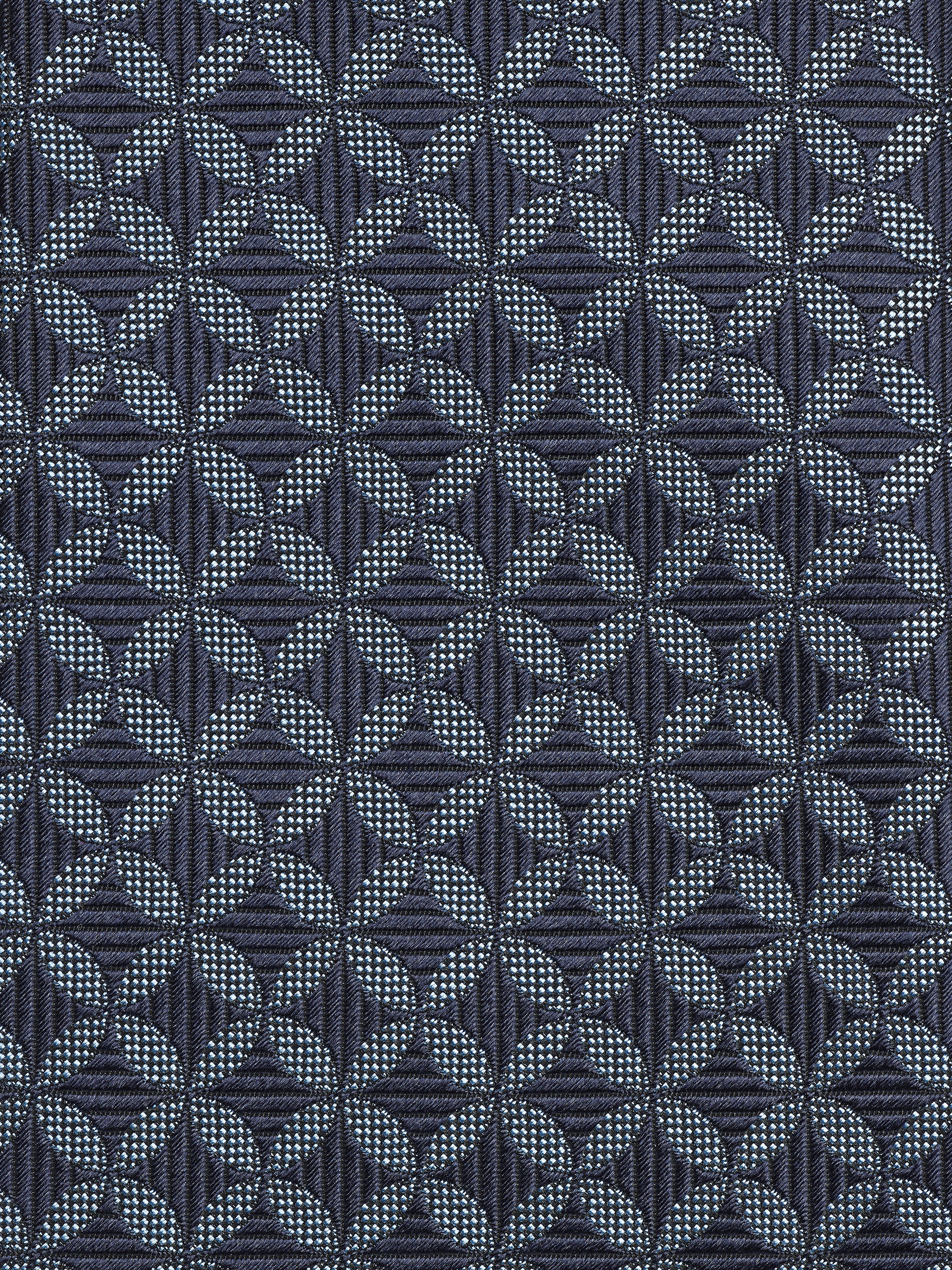 DARK BLUE CINQUE PIEGHE SILK TIE - 2