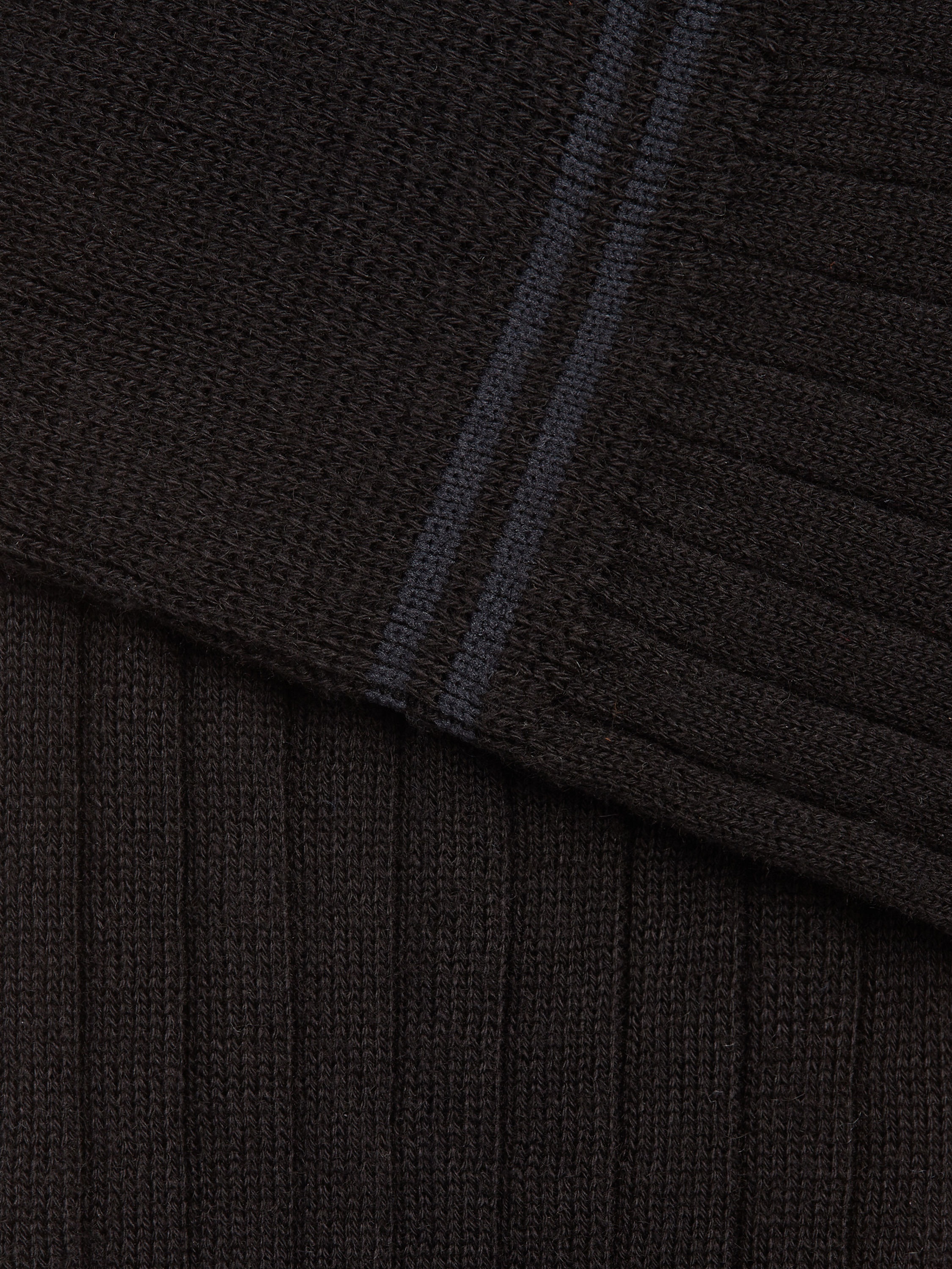 BLACK COTTON CASHMERE AND SILK SOCKS - 2