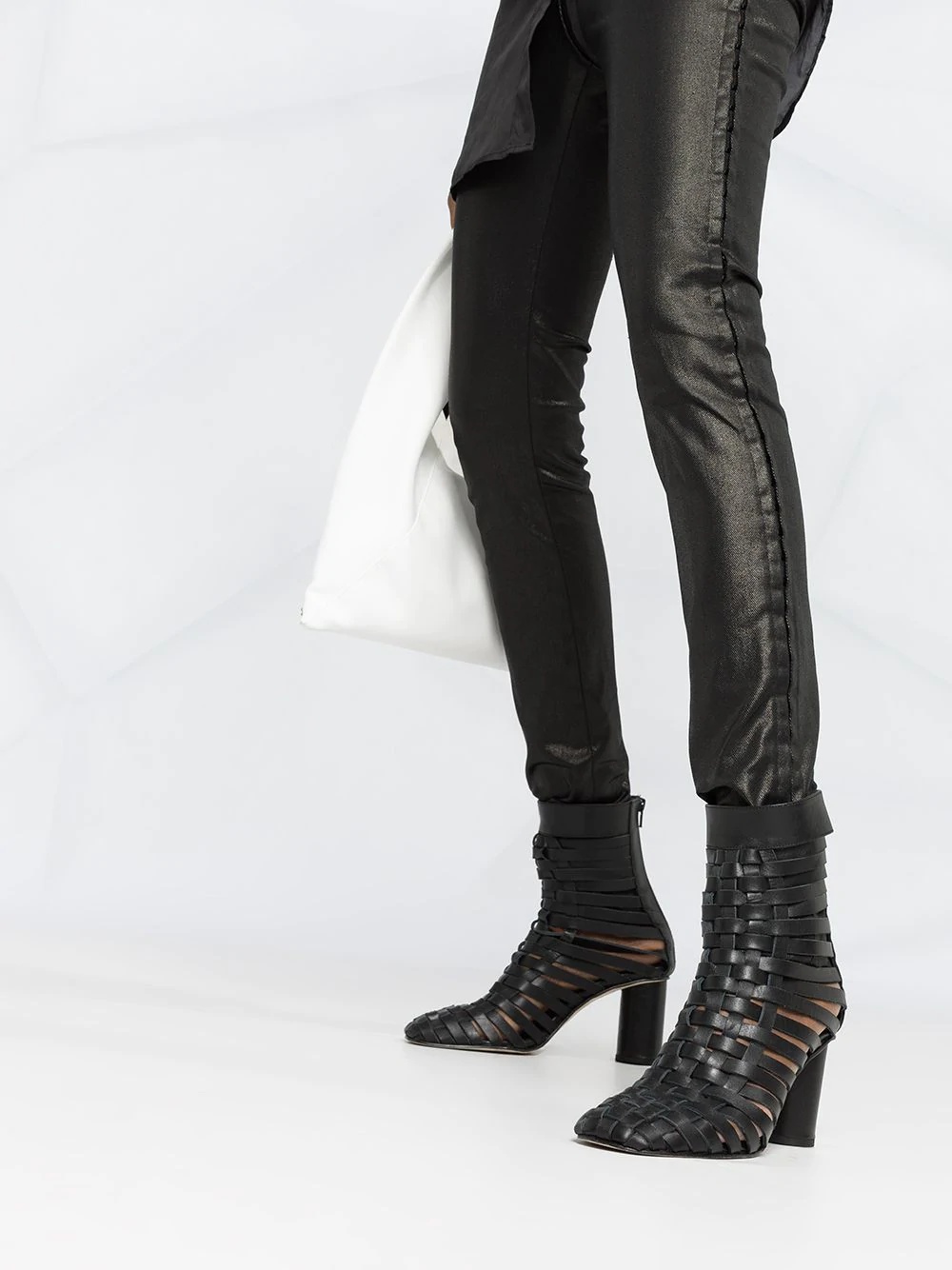 slim faux-leather trousers - 3