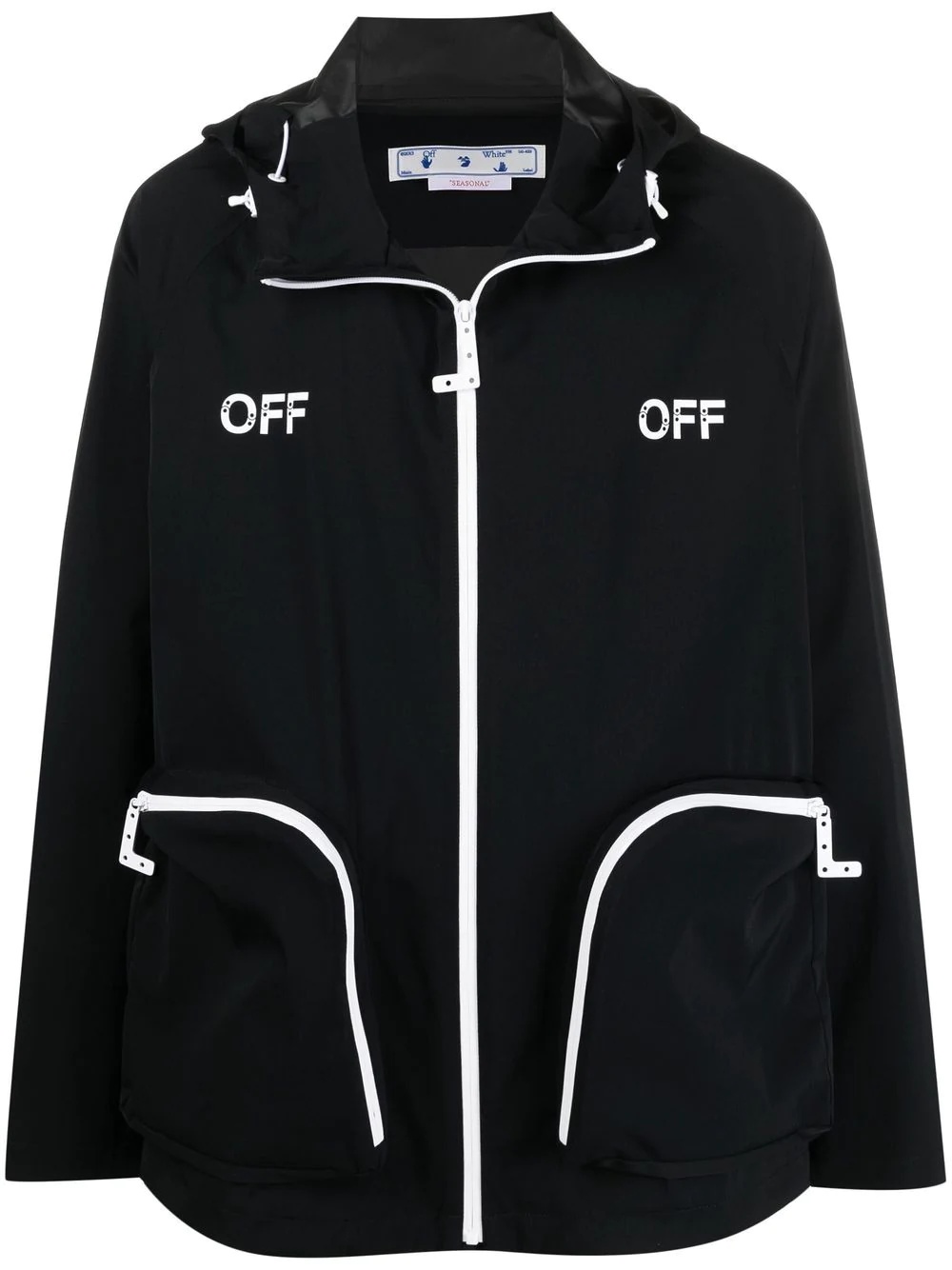 logo-print hooded jacket - 1