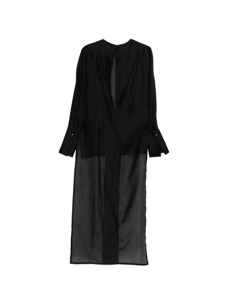 Marine asymmetric semi-sheer shirt 1