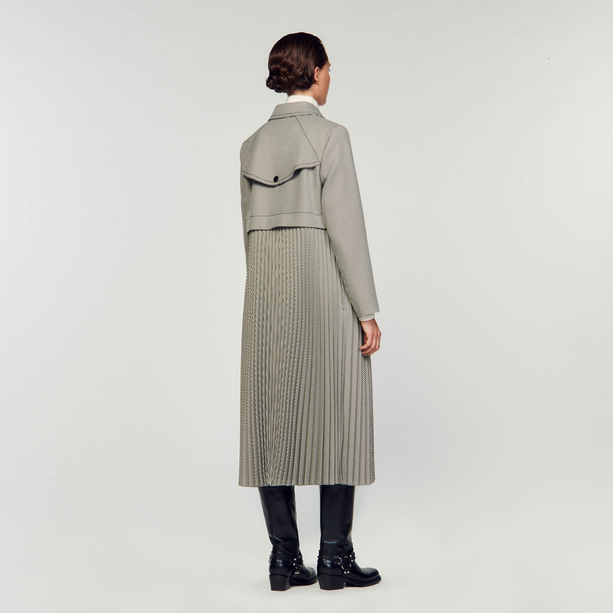 HOUNDSTOOTH TRENCH COAT - 6