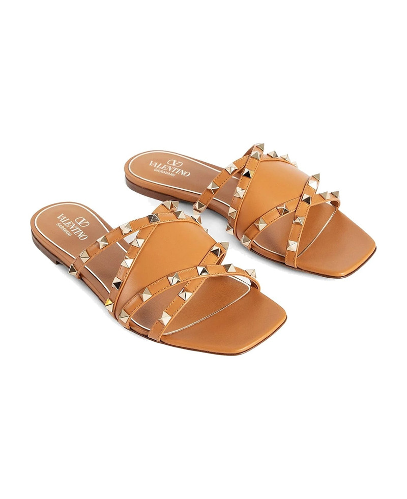 Valentino Garavani Rockstud Leather Flat Sandals outlook