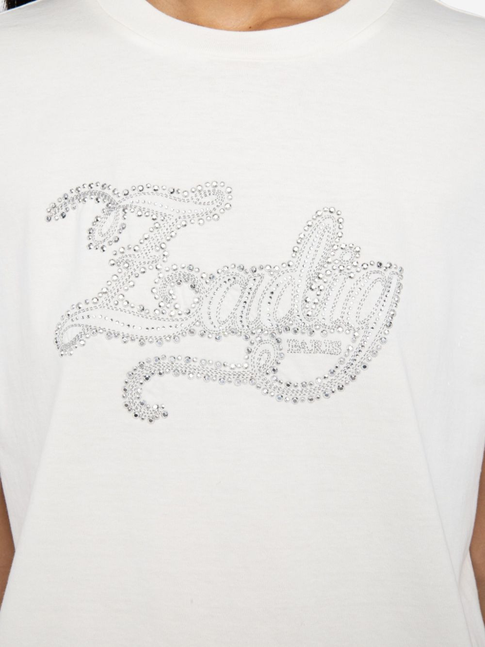 crystal-embellished logo T-shirt - 5