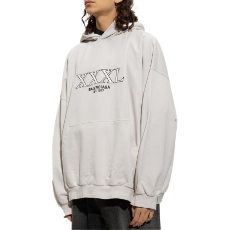 Balenciaga XXXL Oversized Popover Hoodie 'Off White' 713677TNVD99784 - 4