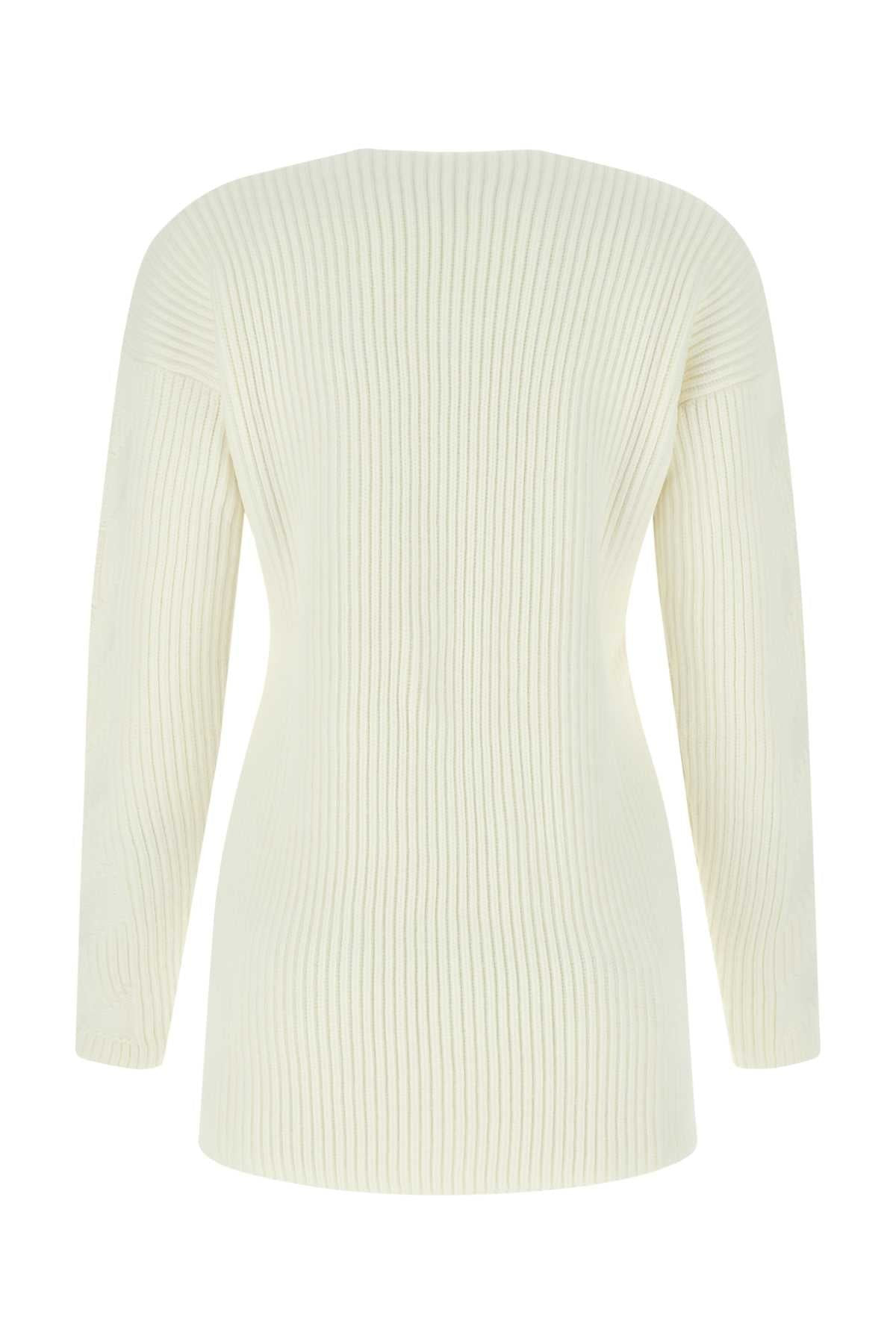 Off White Women Ivory Virgin Wool Sweater - 2