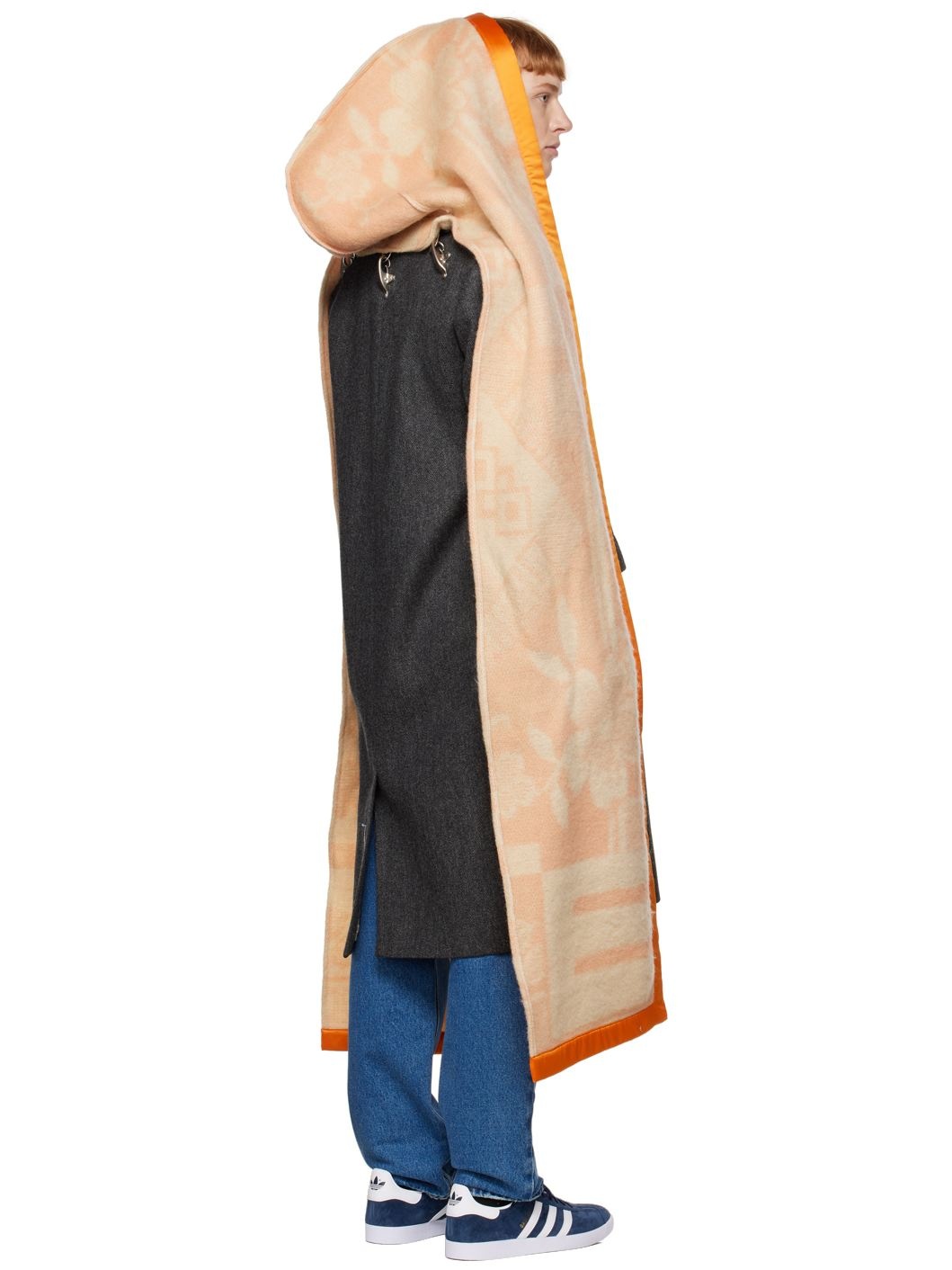 Gray Blanket Hood Coat - 3