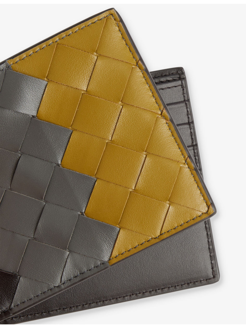 Intrecciato-Weave Leather Bifold Walet - 2