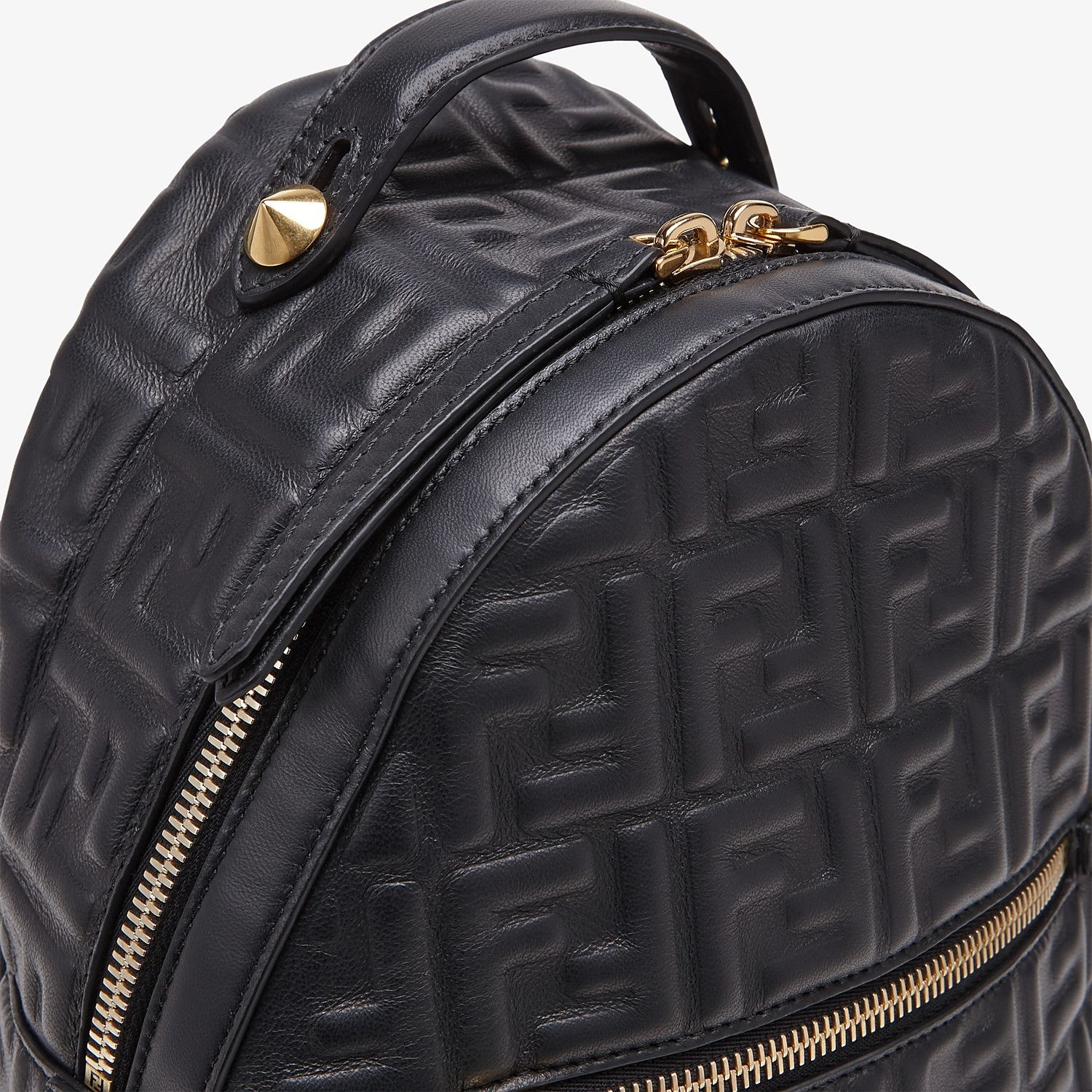 Black leather FF backpack - 5