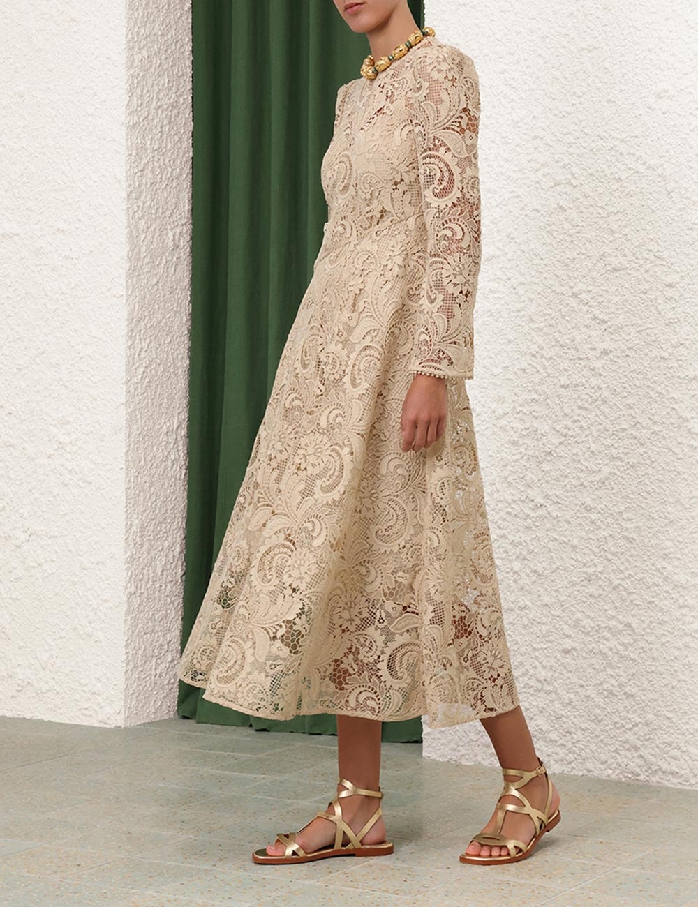 WAVERLY LACE MIDI DRESS - 8