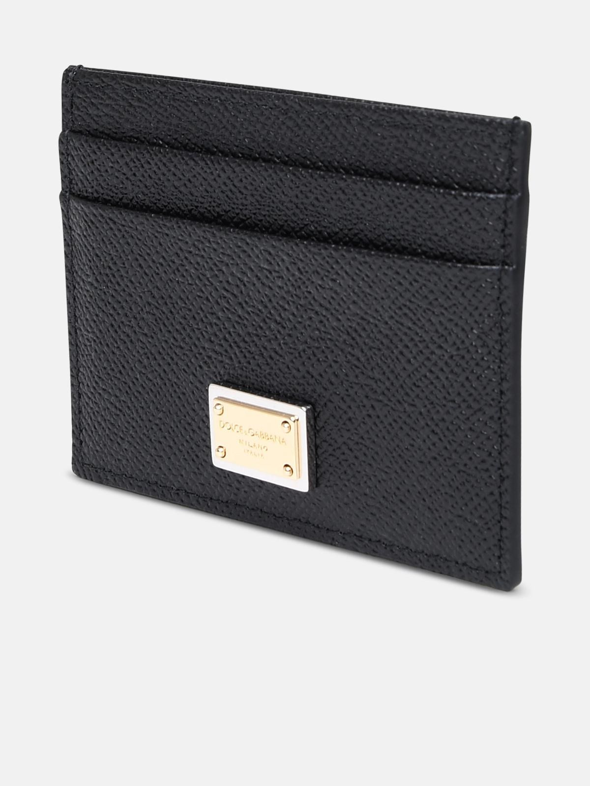 BLACK LEATHER CARD HOLDER - 2