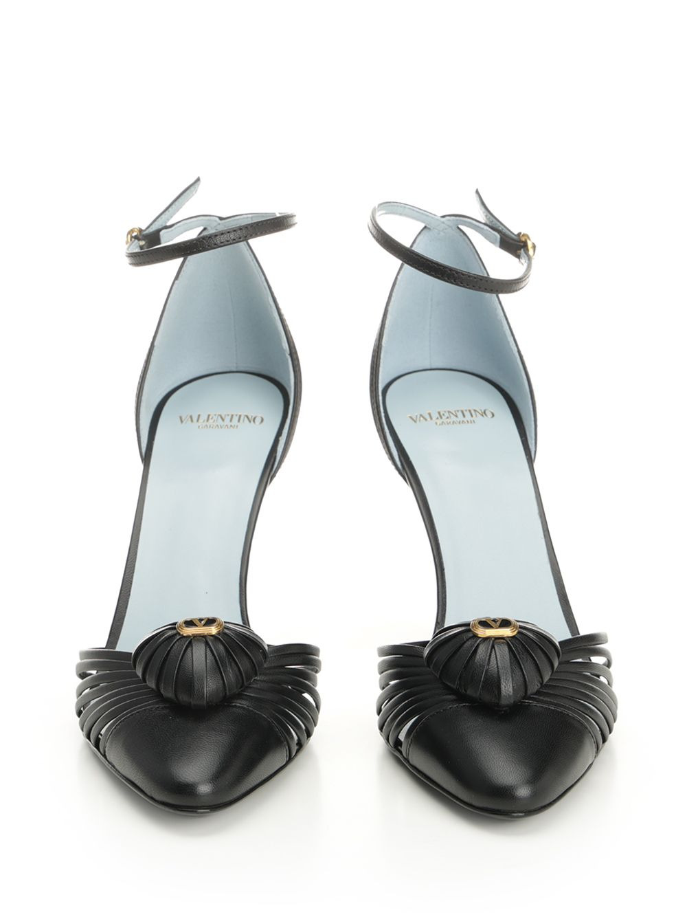 Ankle Strap | Vg Sandal Royal | T. 90 | Capretto/Leather Heart/A.Brass Logo Pumps Black - 5
